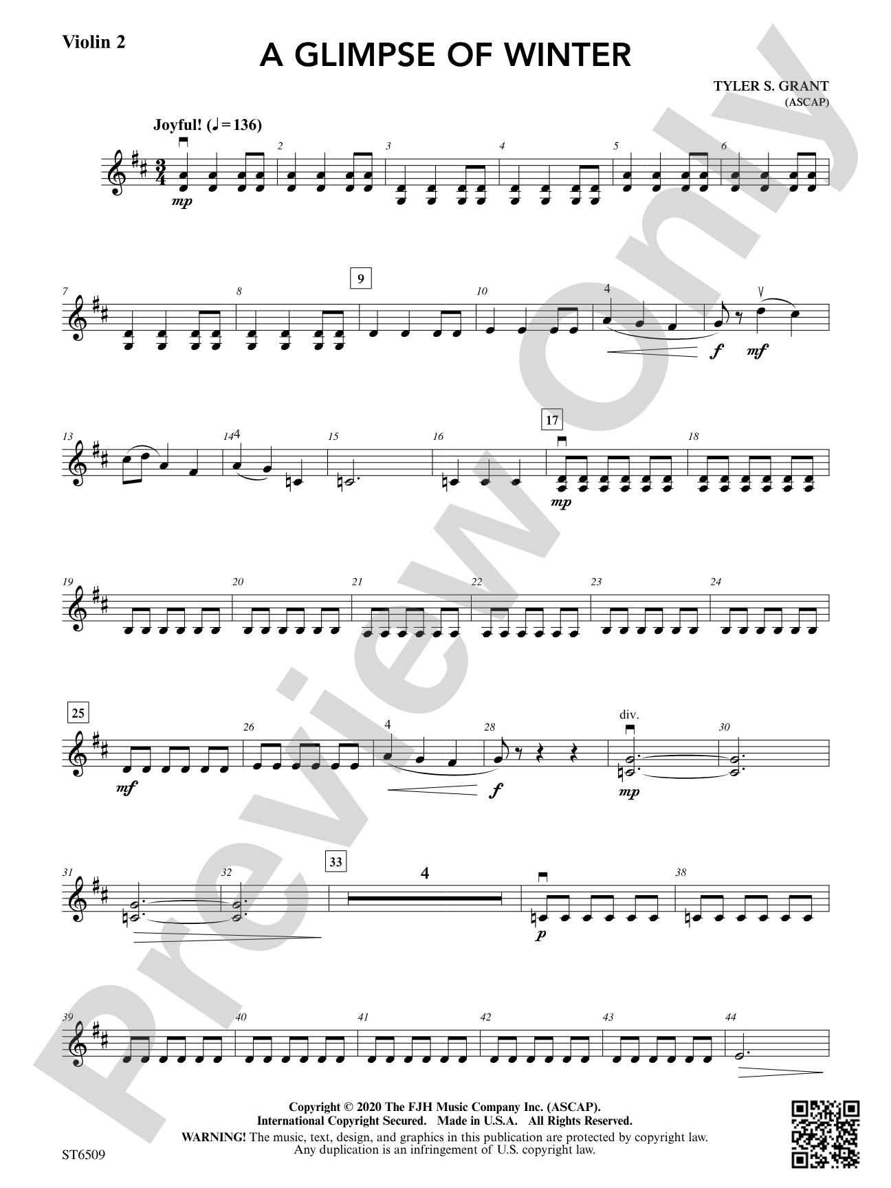 A Glimpse of Winter: Violin 2