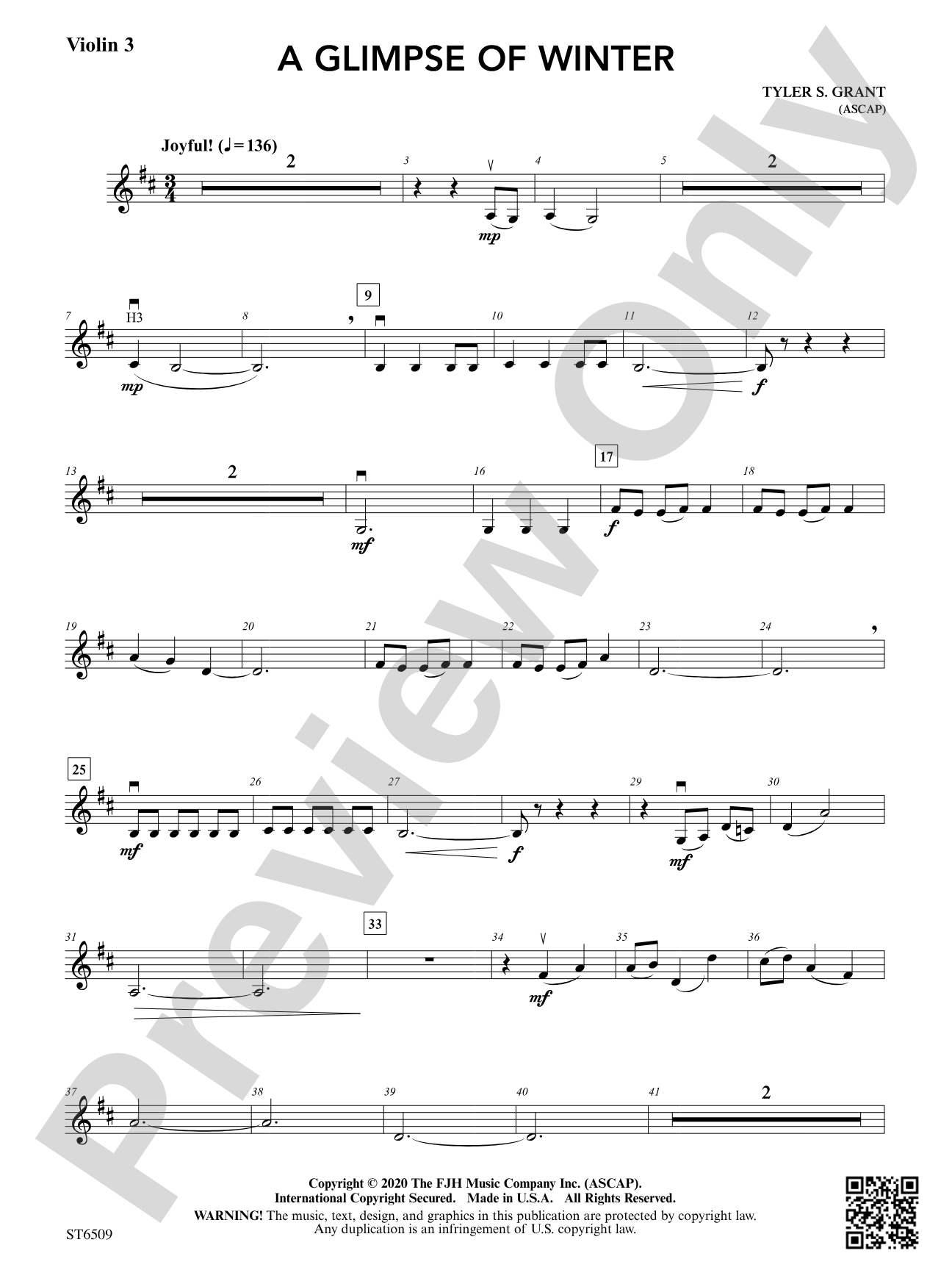 A Glimpse of Winter: Violin 3 (Viola T.C.)