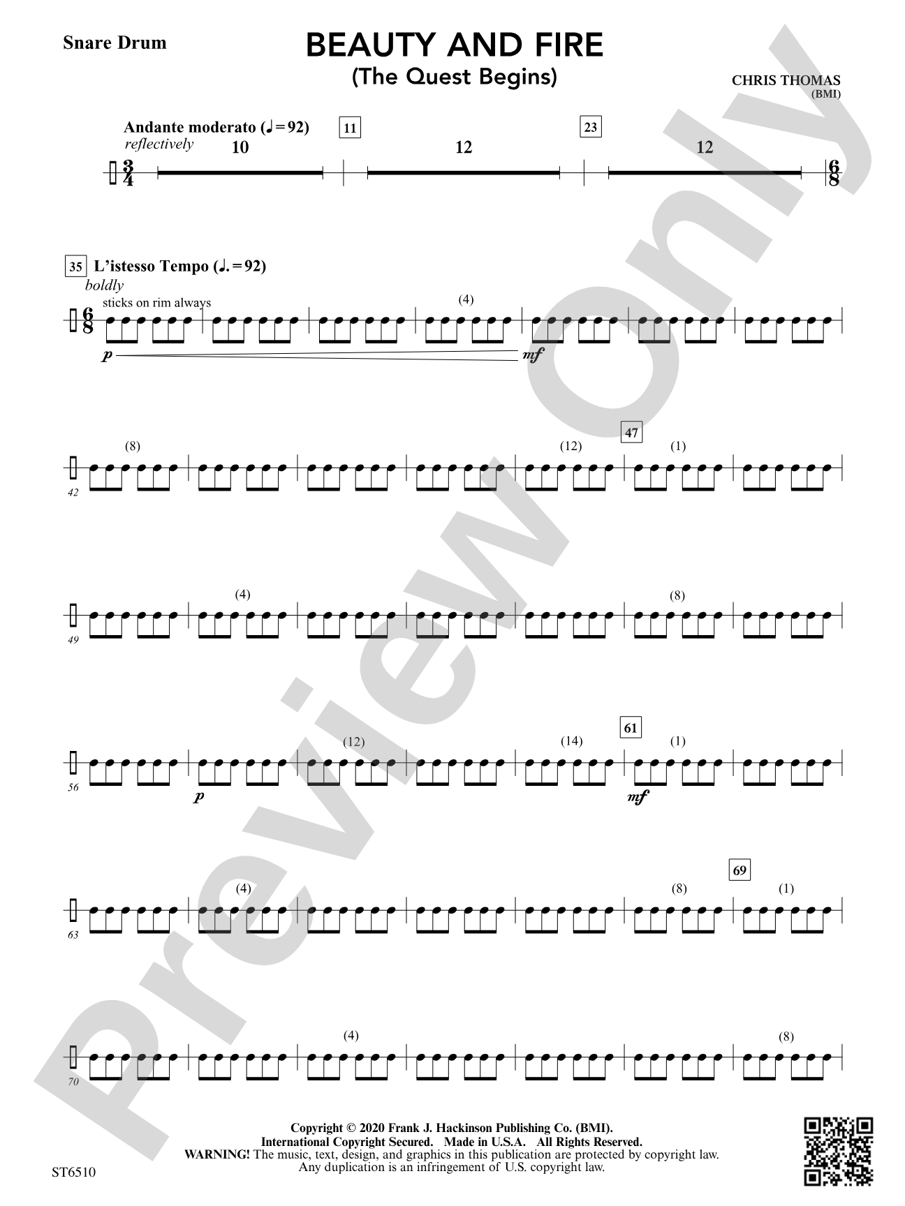 Beauty and Fire (The Quest Begins): Snare Drum