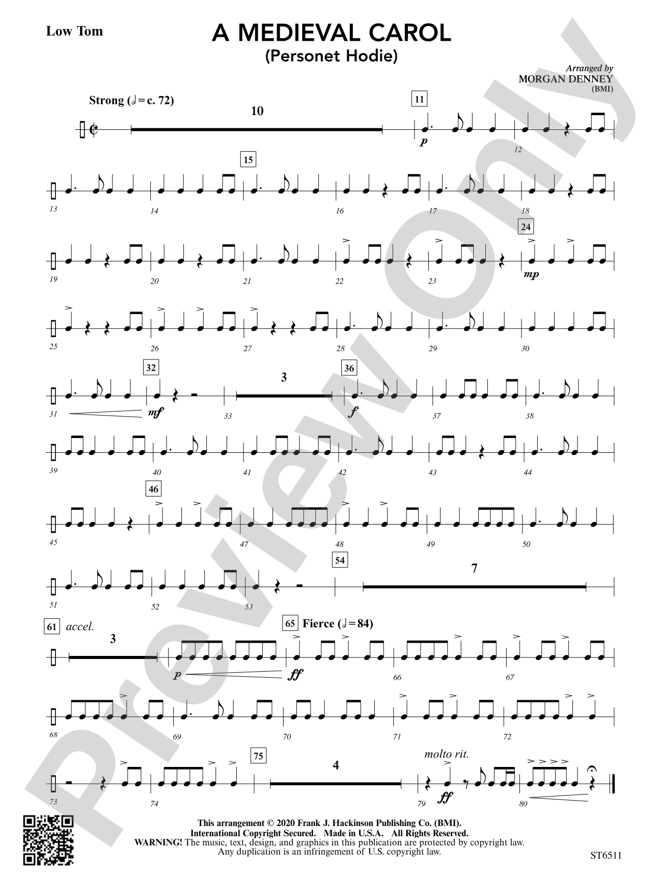 A Medieval Carol (Personet Hodie): Low Tom (opt.)