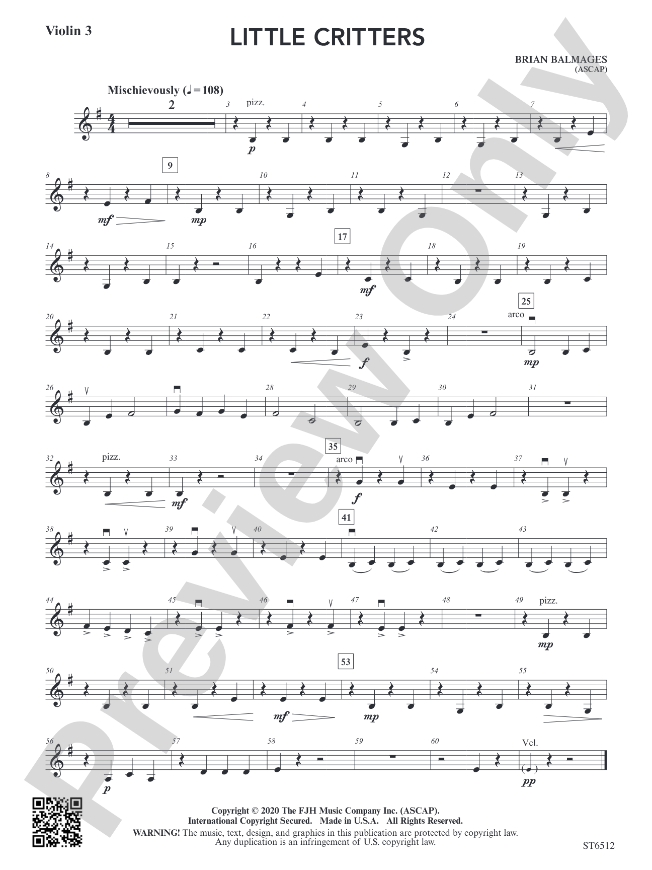 Little Critters: Violin 3 (Viola T.C.)