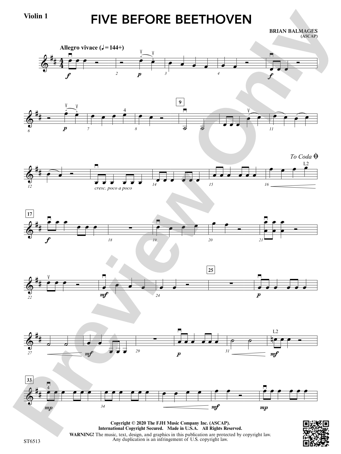 Five Before Beethoven: Violin 1