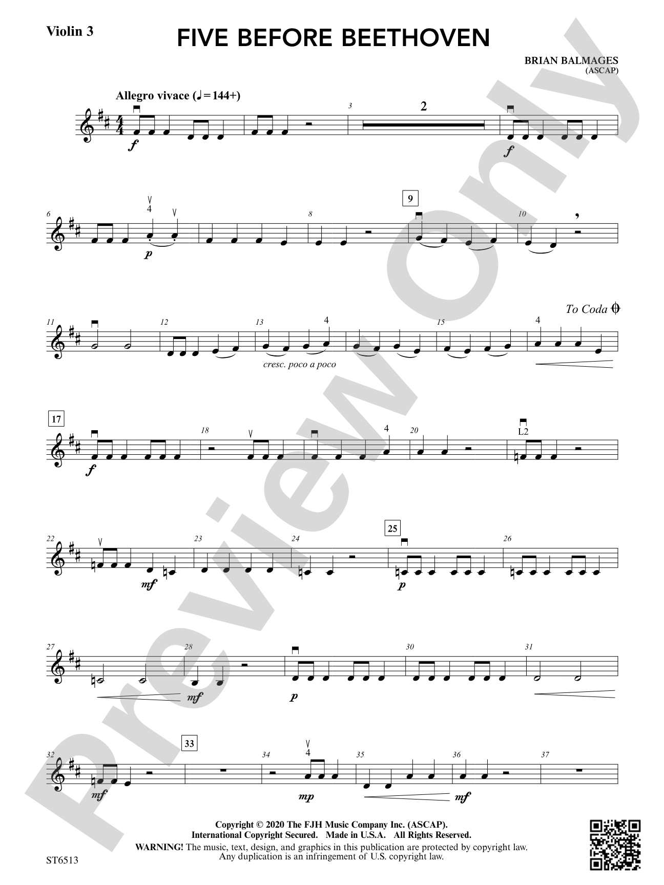Five Before Beethoven: Violin 3 (Viola T.C.)
