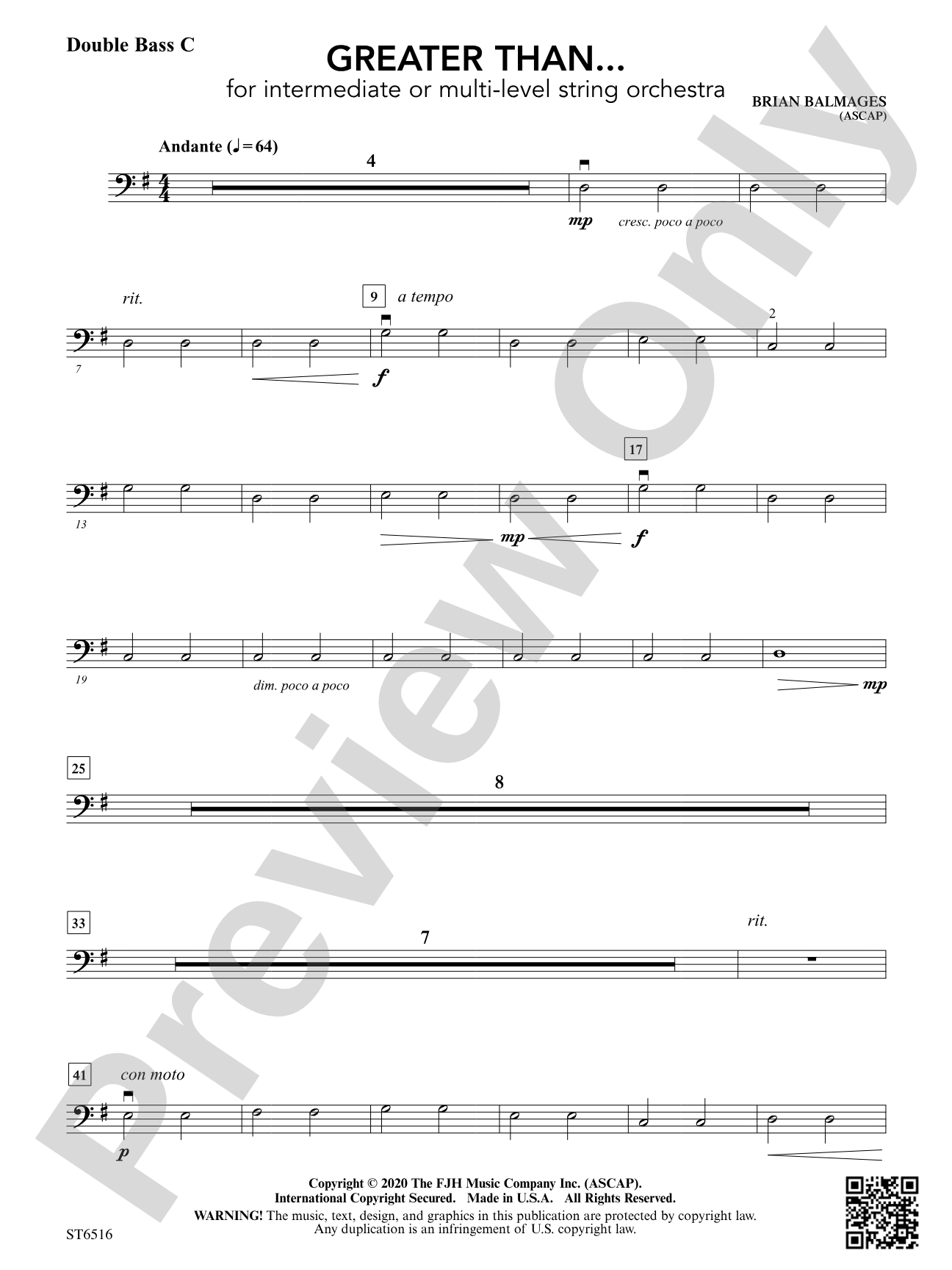 Greater Than...: Double Bass C