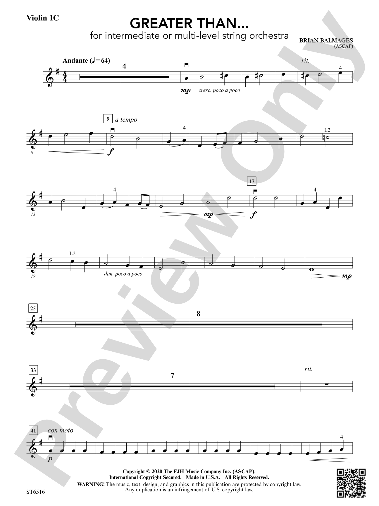 Greater Than...: Violin 1C