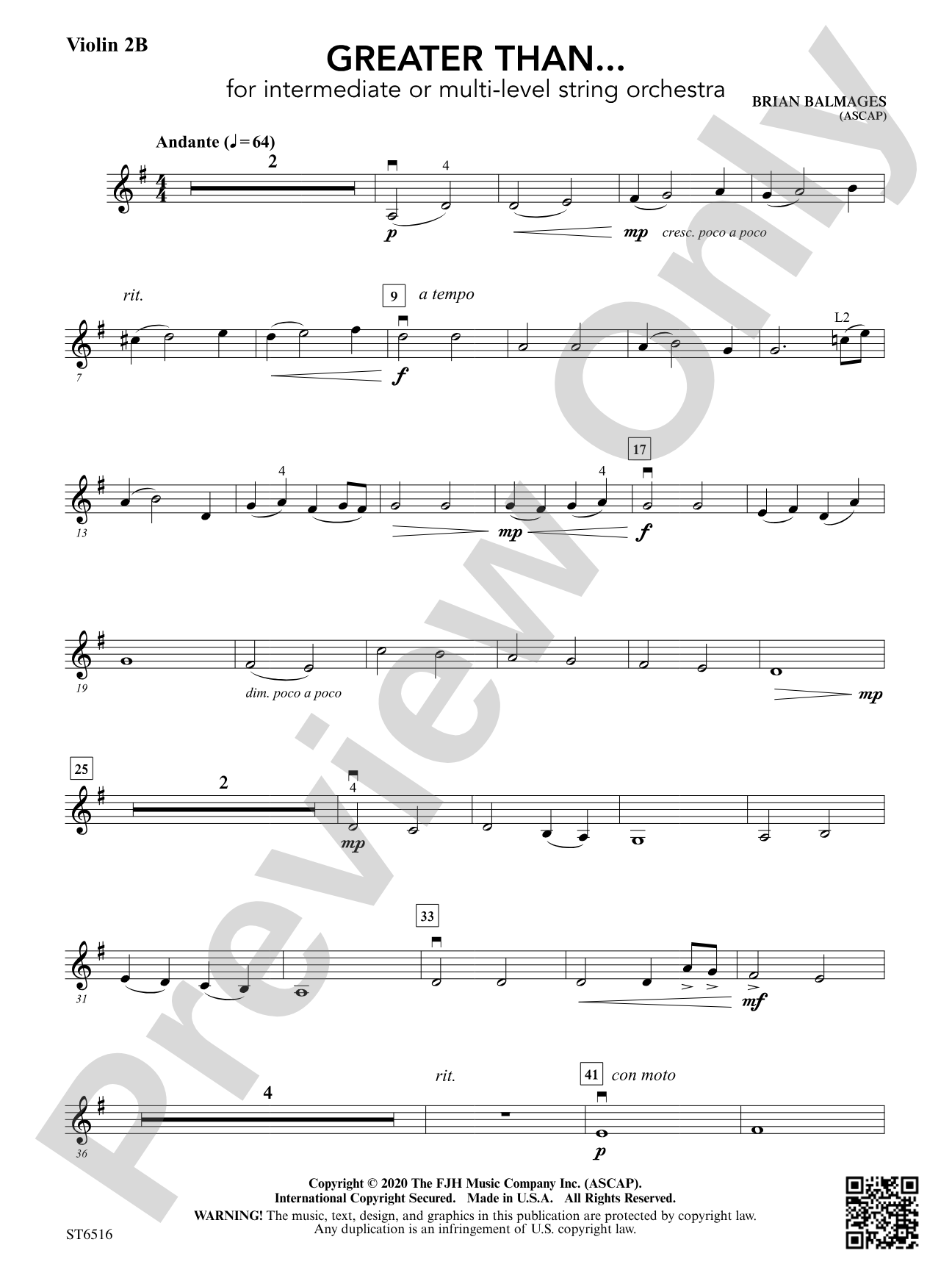 Greater Than...: Violin 2B