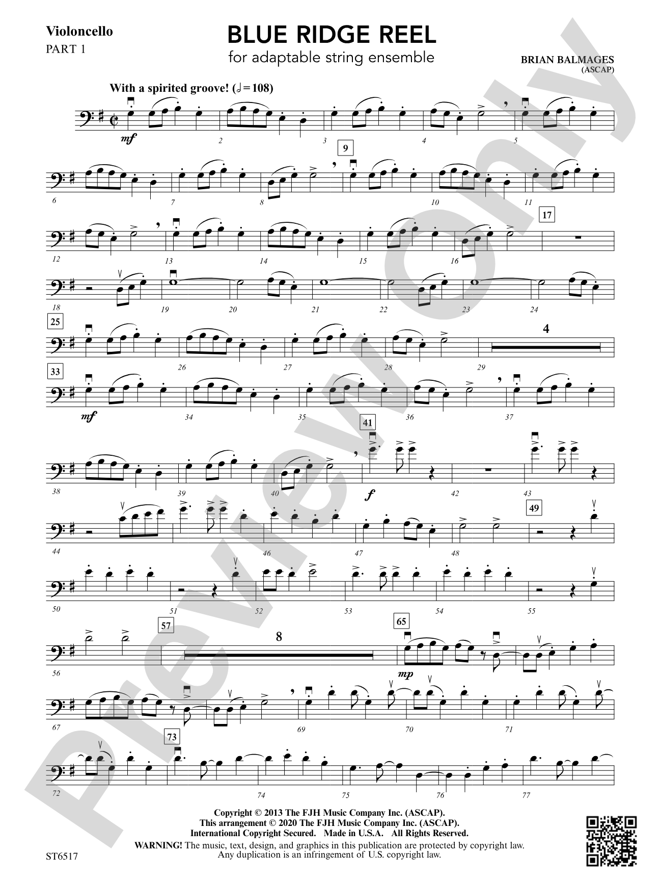 Blue Ridge Reel: Part 1 Violoncello