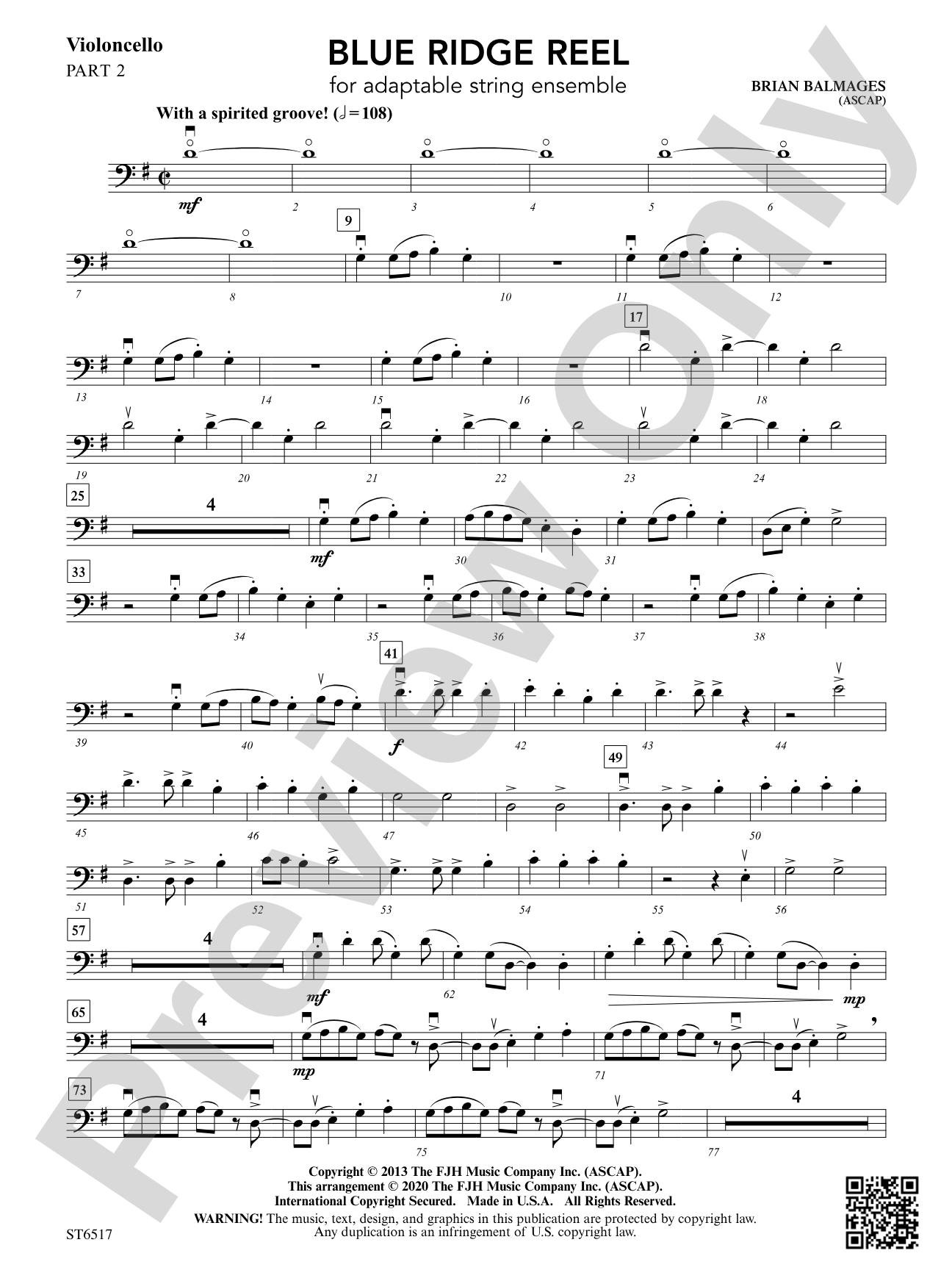 Blue Ridge Reel: Part 2 Violoncello