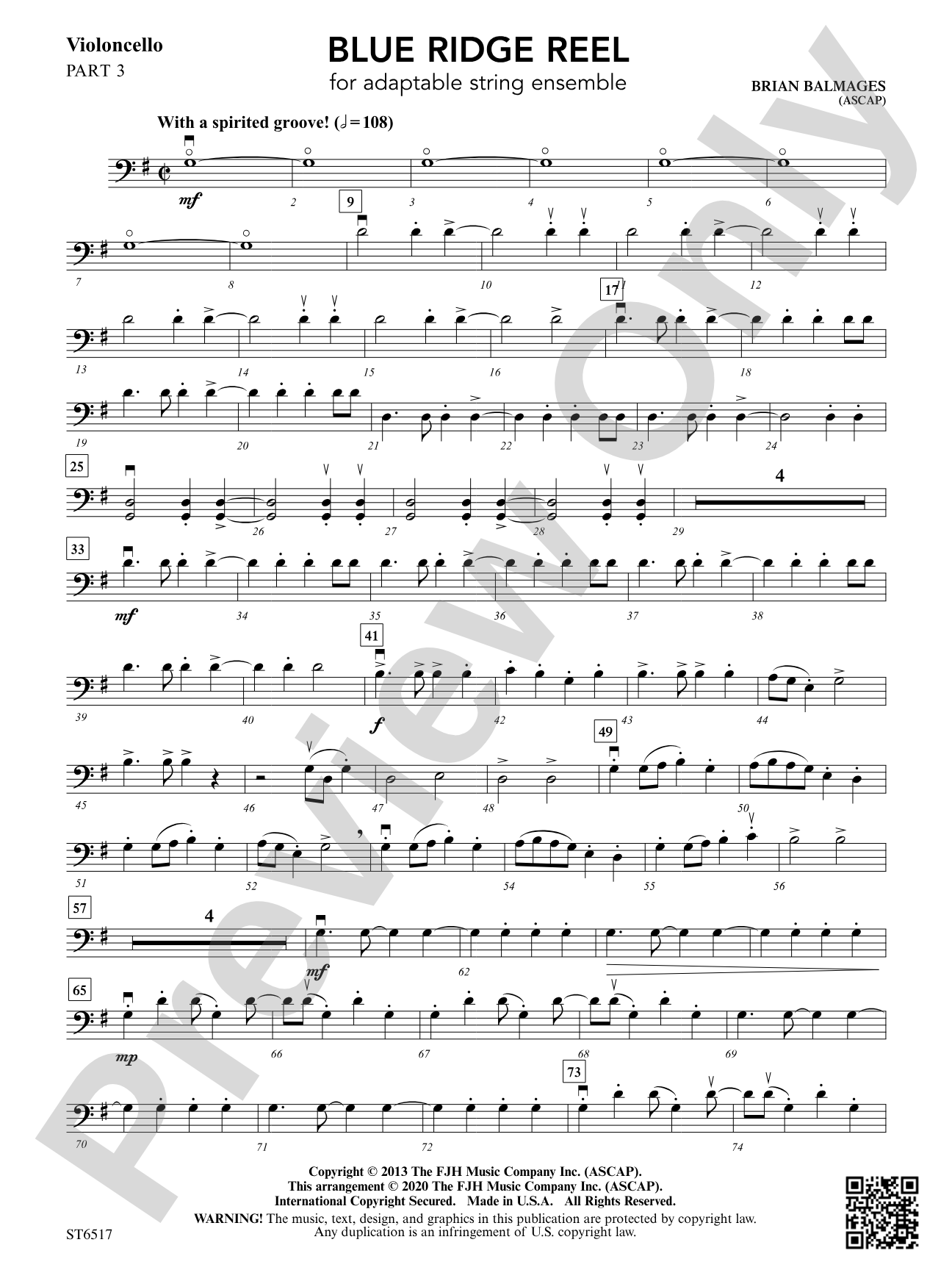 Blue Ridge Reel: Part 3 Violoncello