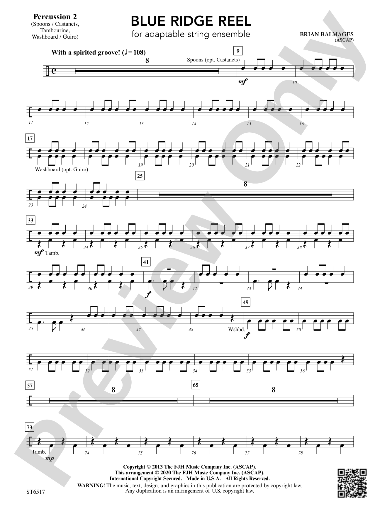 Blue Ridge Reel: Percussion 2
