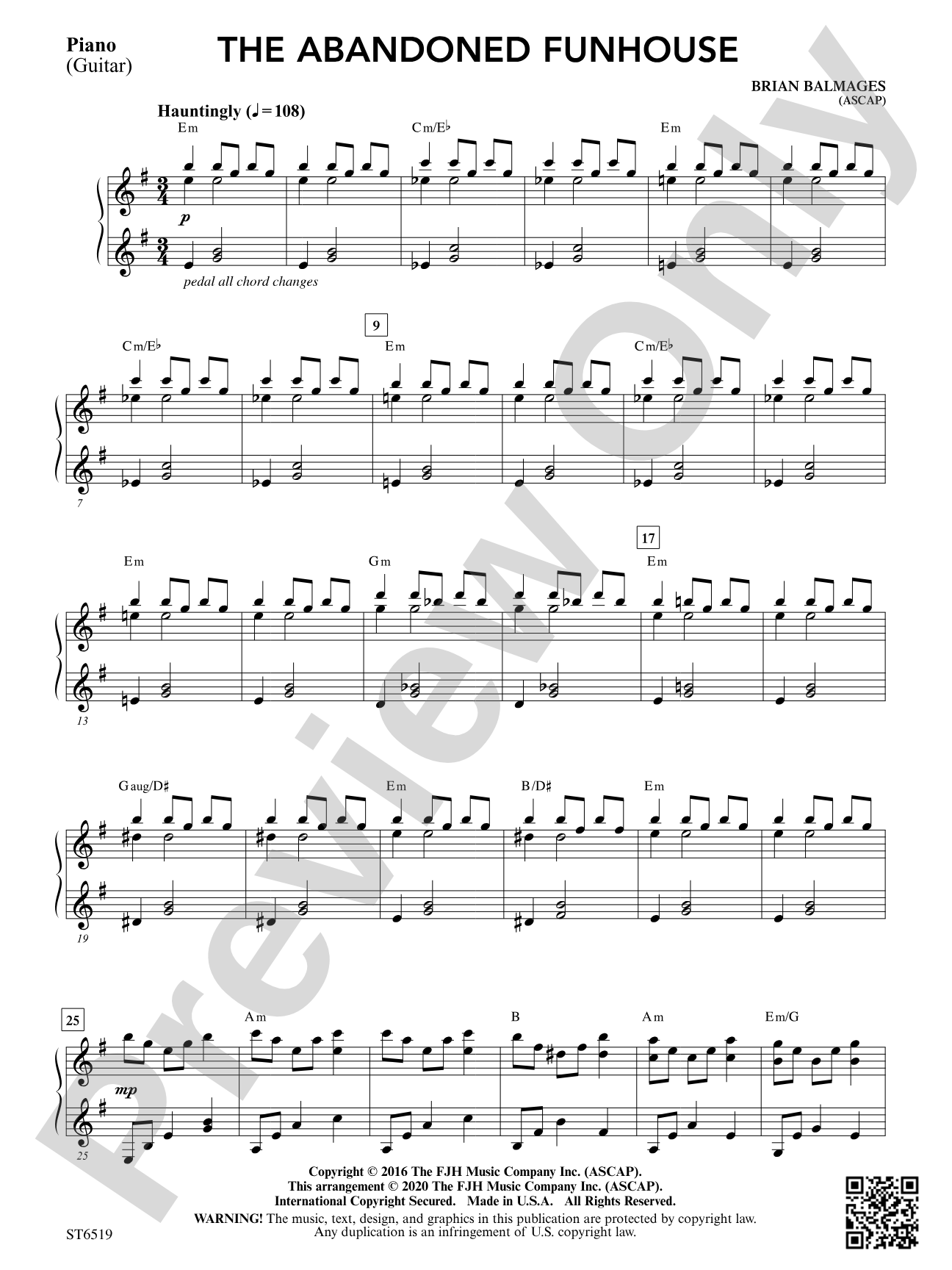 The Abandoned Funhouse: Piano/Guitar