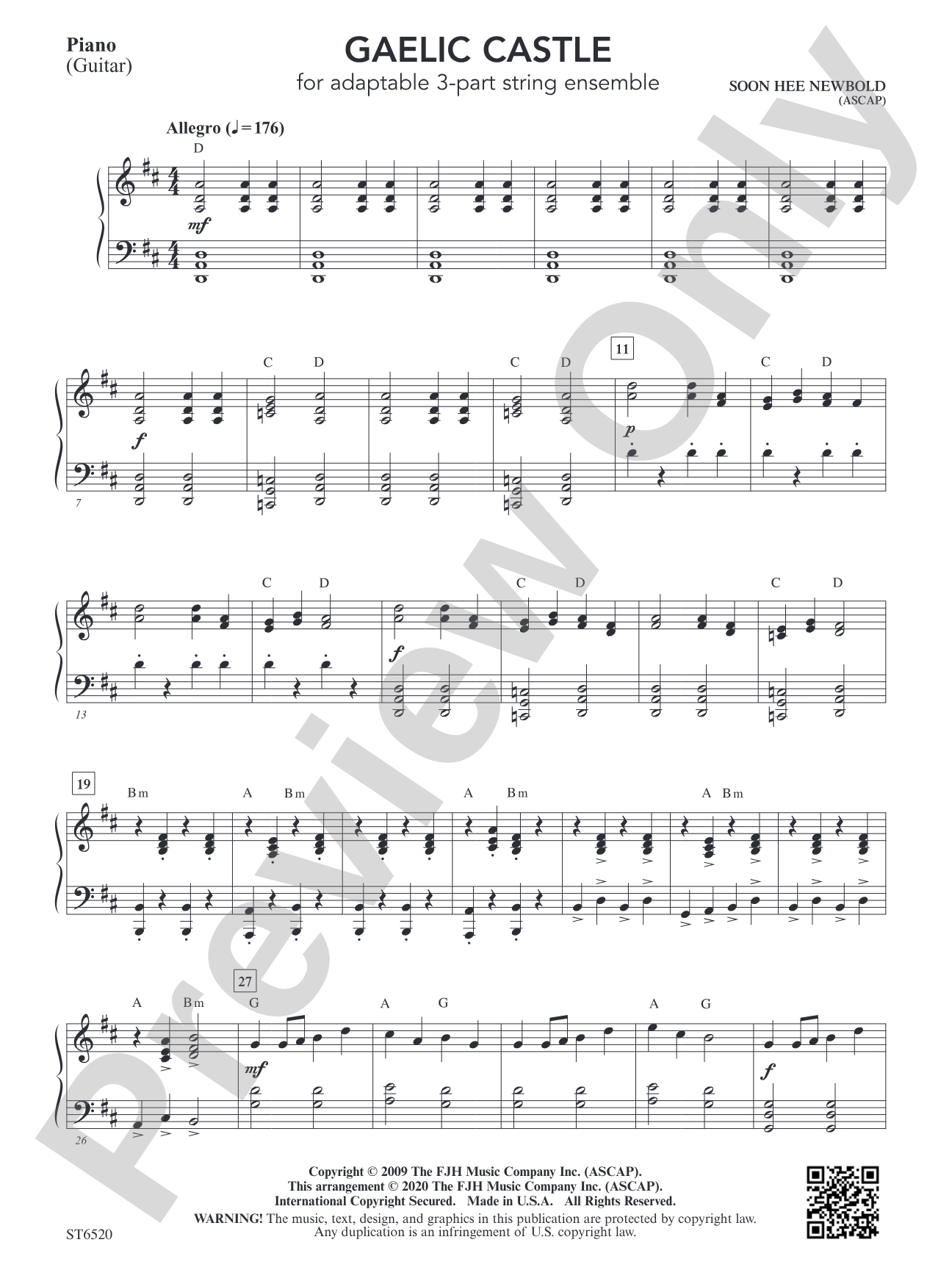 Gaelic Castle: Piano / Guitar