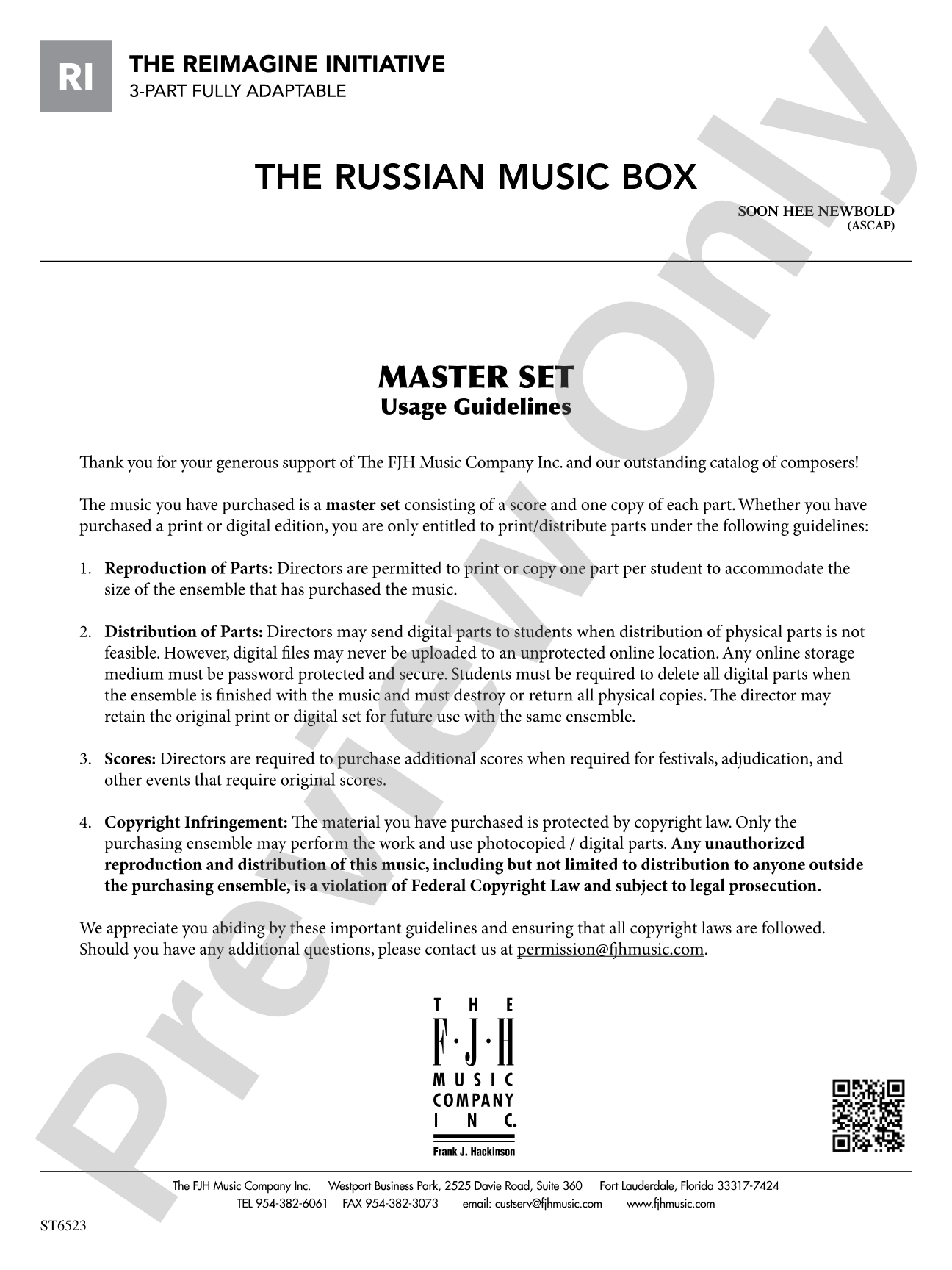 The Russian Music Box: Usage Guidelines