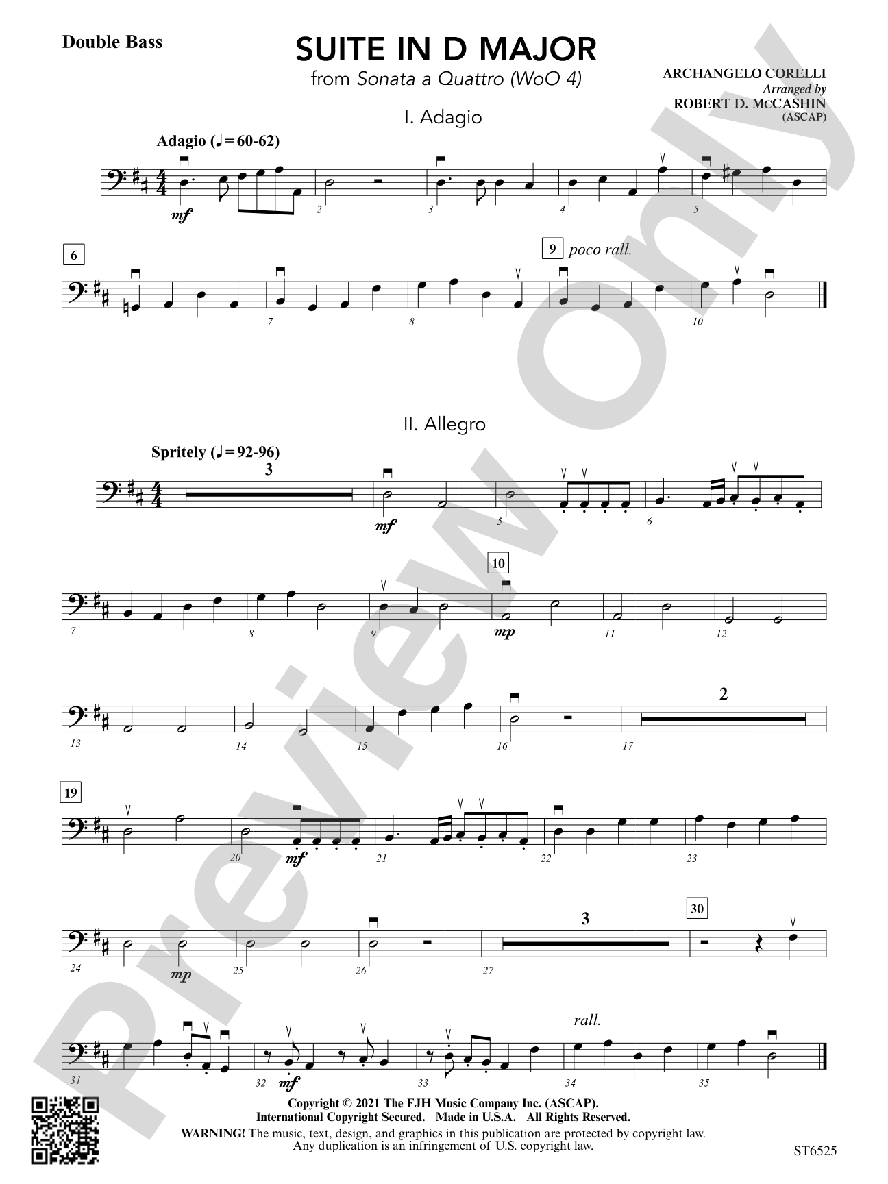 Suite in D Major (from Sonata a Quattro (WoO 4)): Double Bass