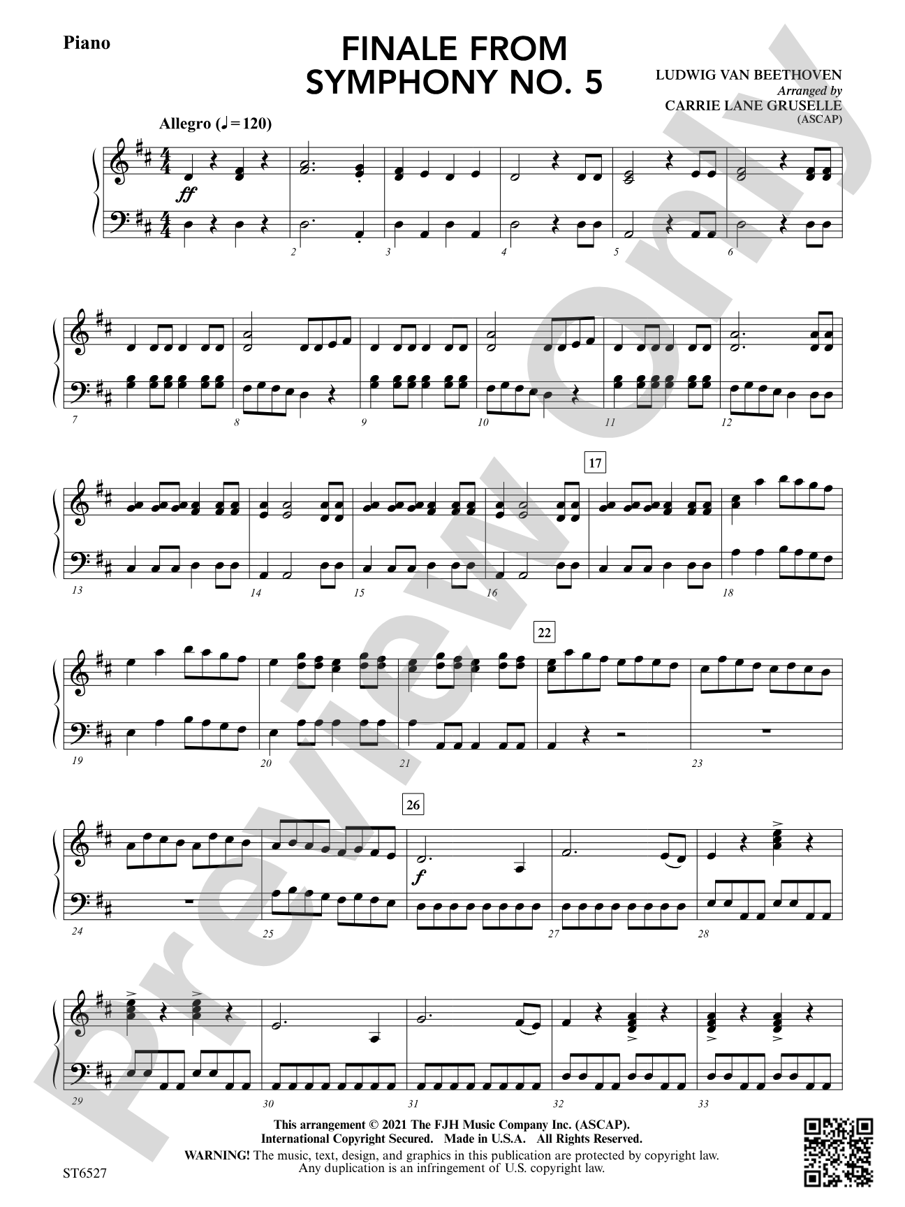 Finale from Symphony No. 5: Piano