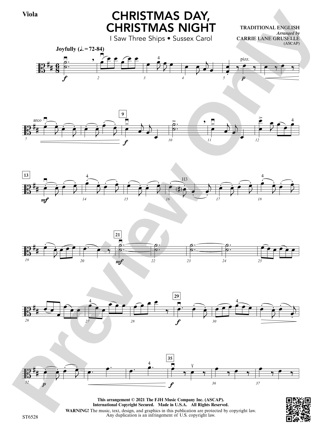 Christmas Day, Christmas Night (I Saw Three Ships - Sussex Carol): Viola