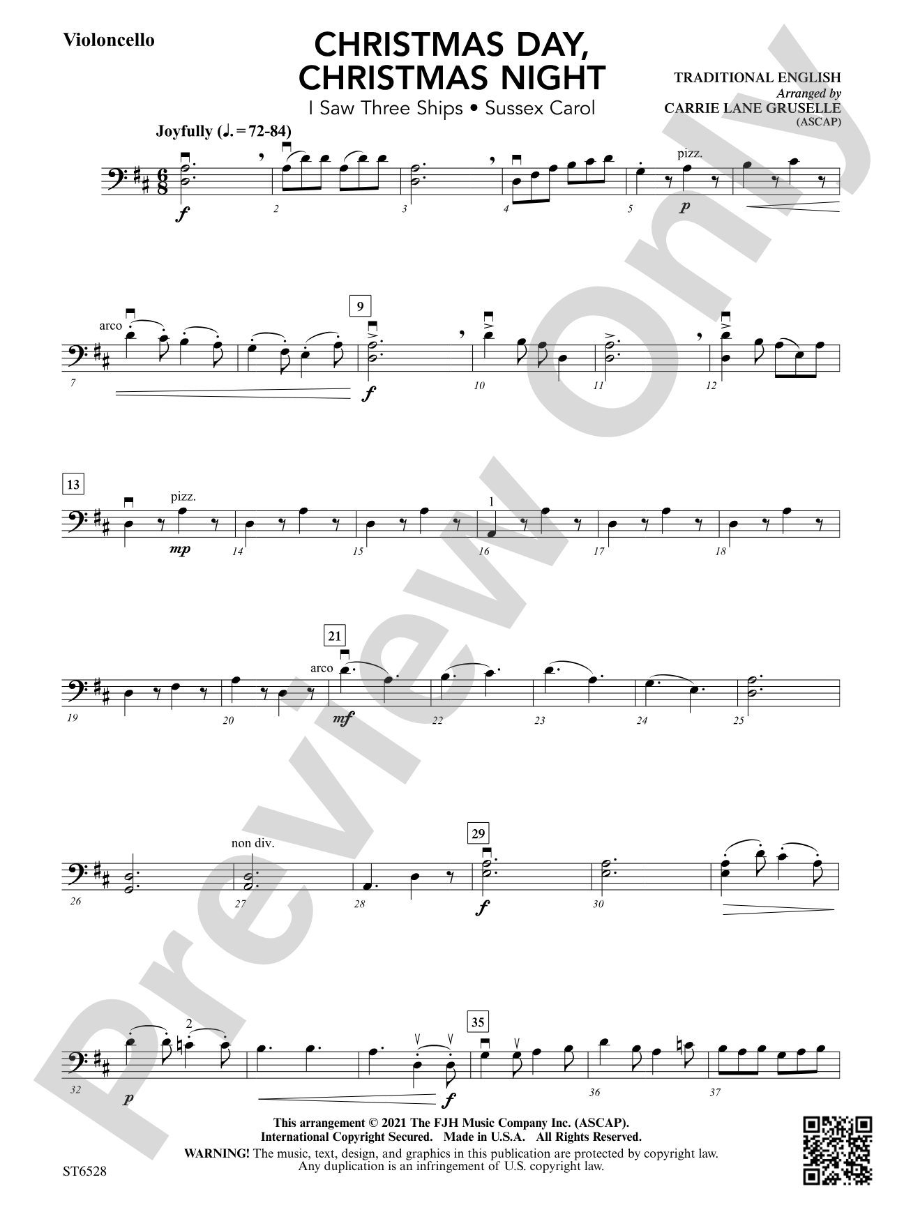 Christmas Day, Christmas Night (I Saw Three Ships - Sussex Carol): Violoncello