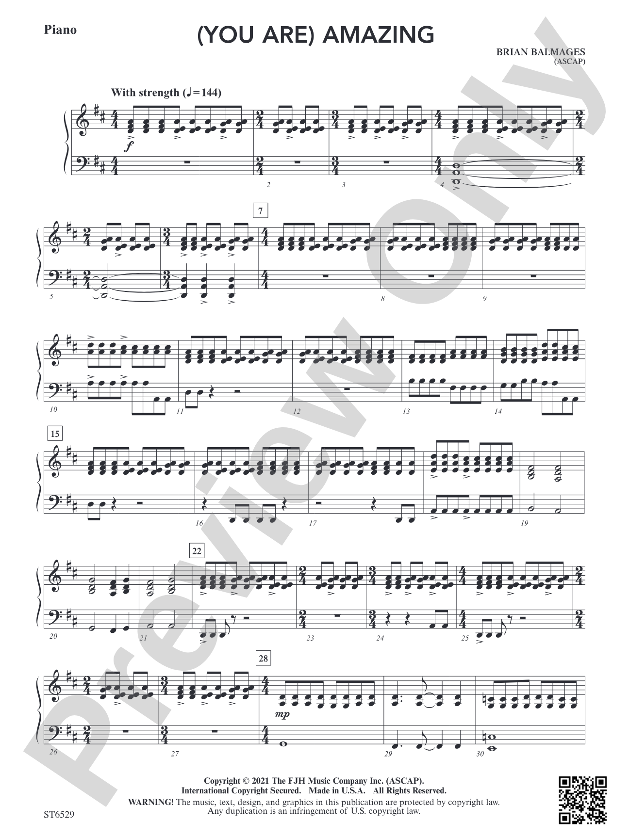 (You Are) Amazing: Piano