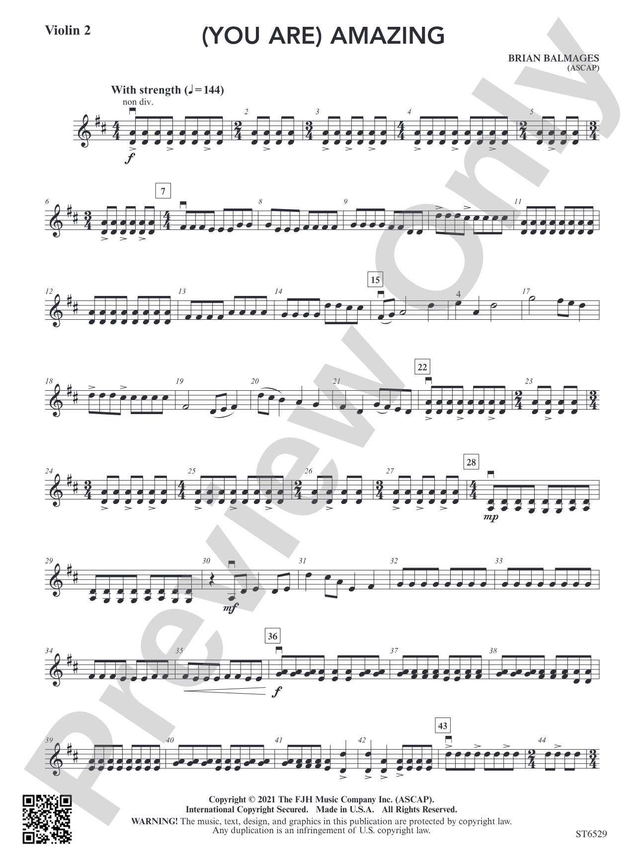 (You Are) Amazing: Violin 2