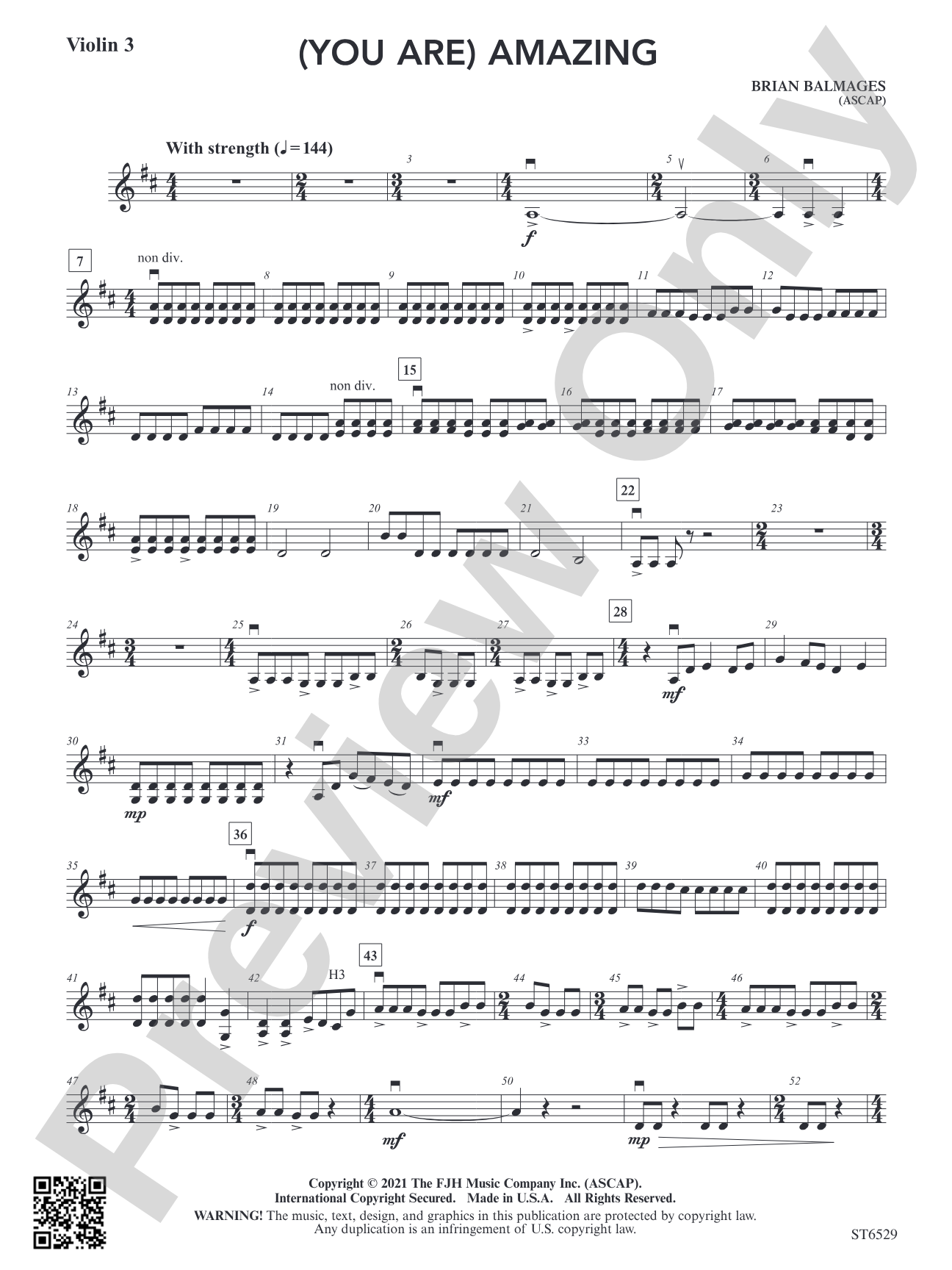 (You Are) Amazing: Violin 3 (Viola T.C.)