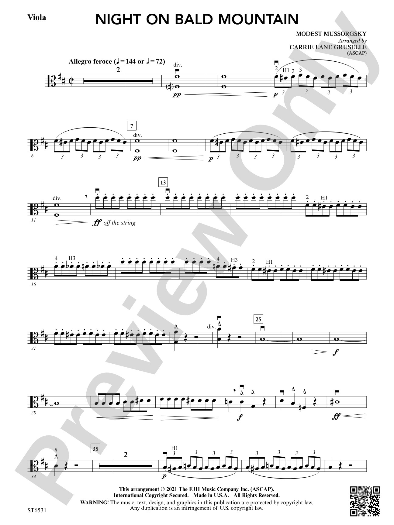 Night on Bald Mountain: Viola