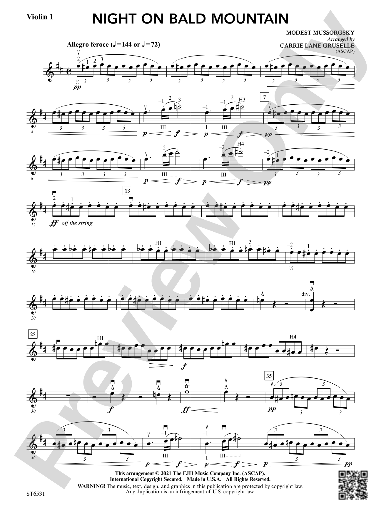 Night on Bald Mountain: Violin 1