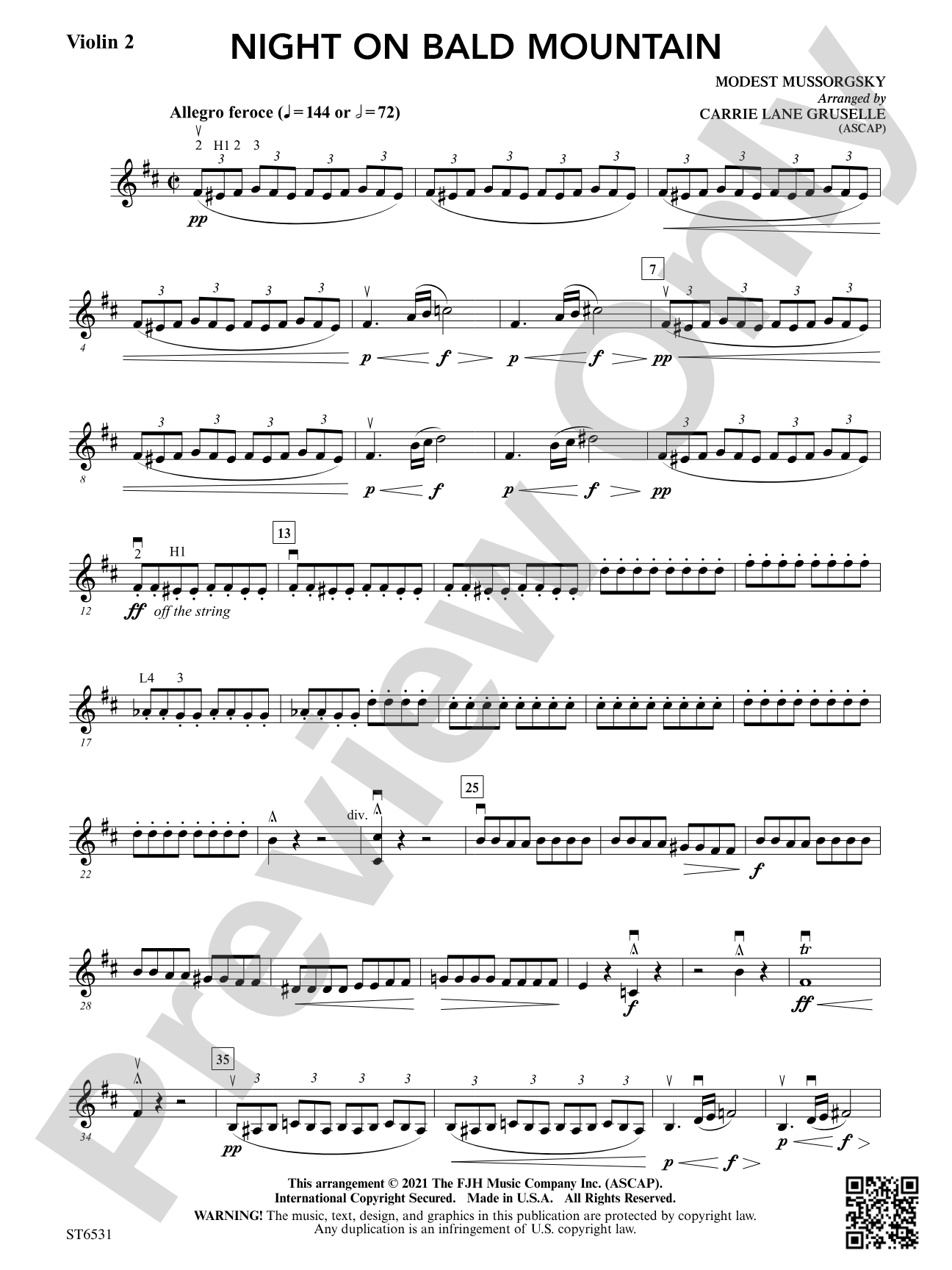 Night on Bald Mountain: Violin 2