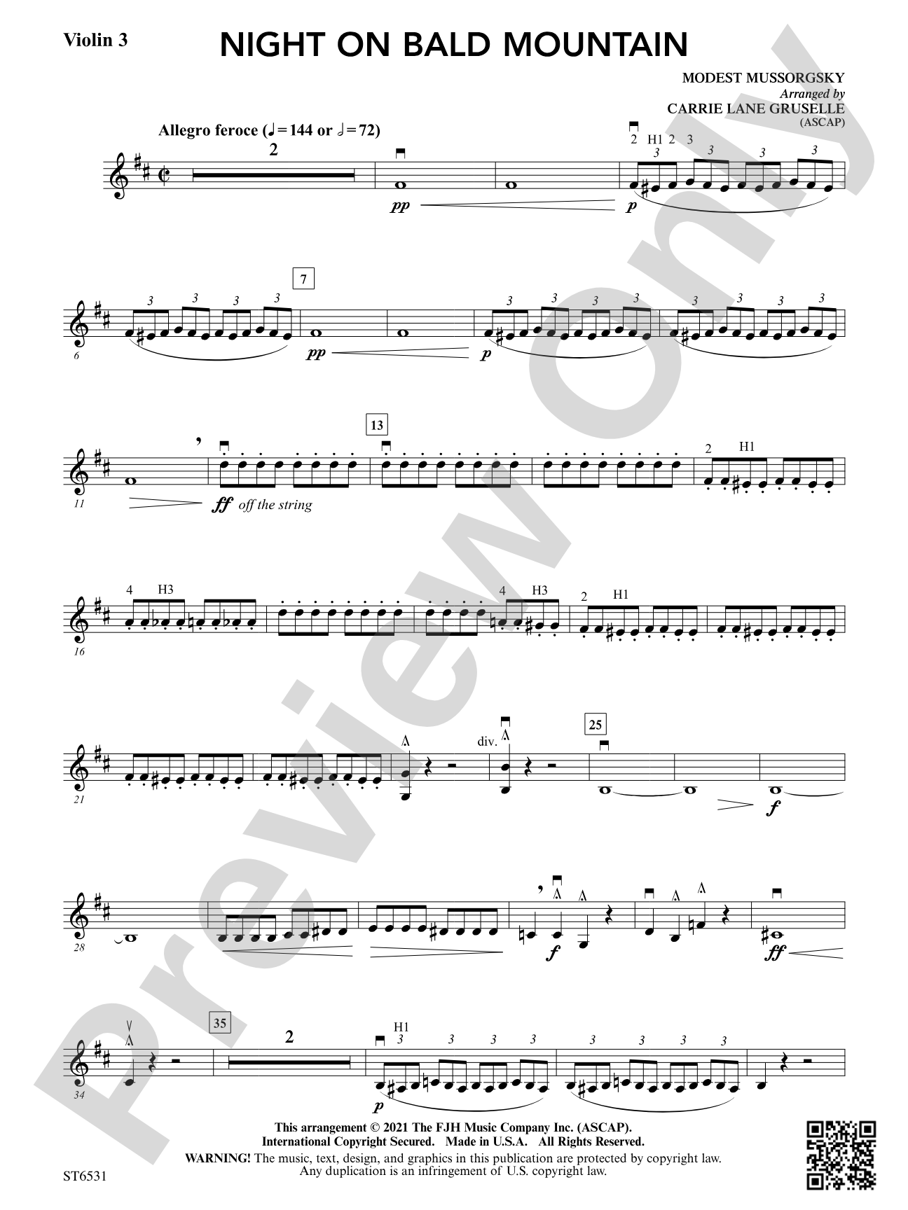 Night on Bald Mountain: Violin 3 (Viola T.C.)