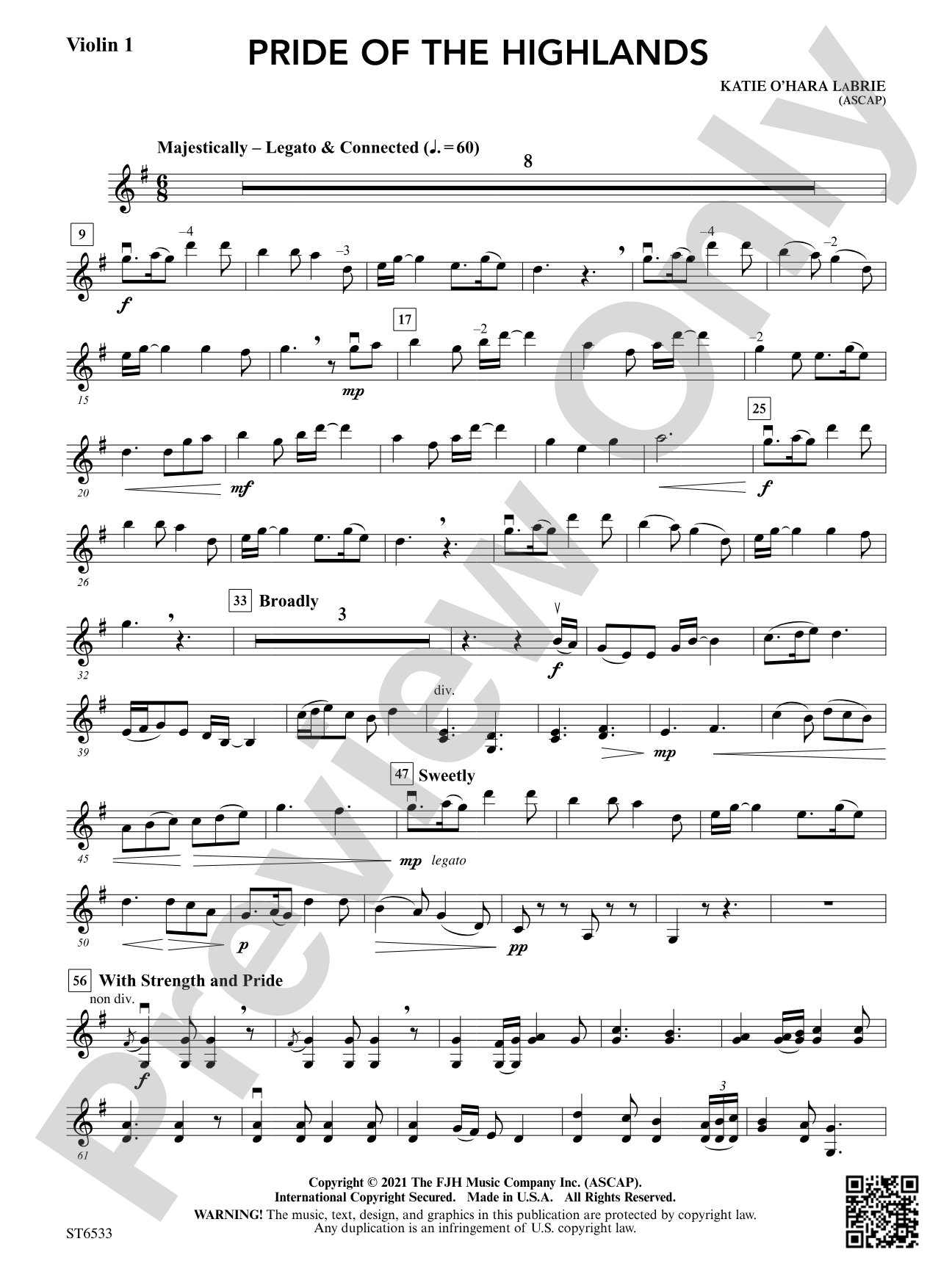 Pride of the Highlands: Violin 1