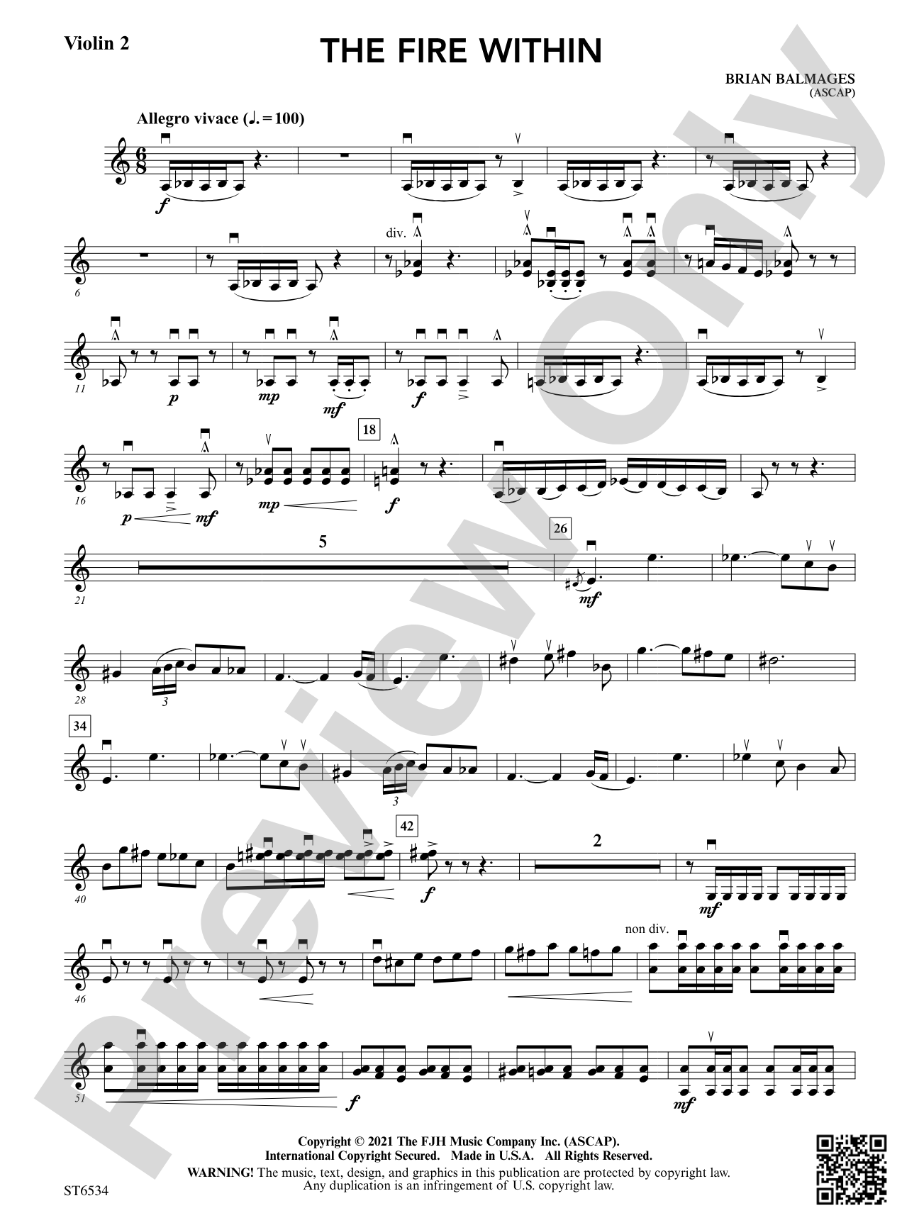 The Fire Within: Violin 2