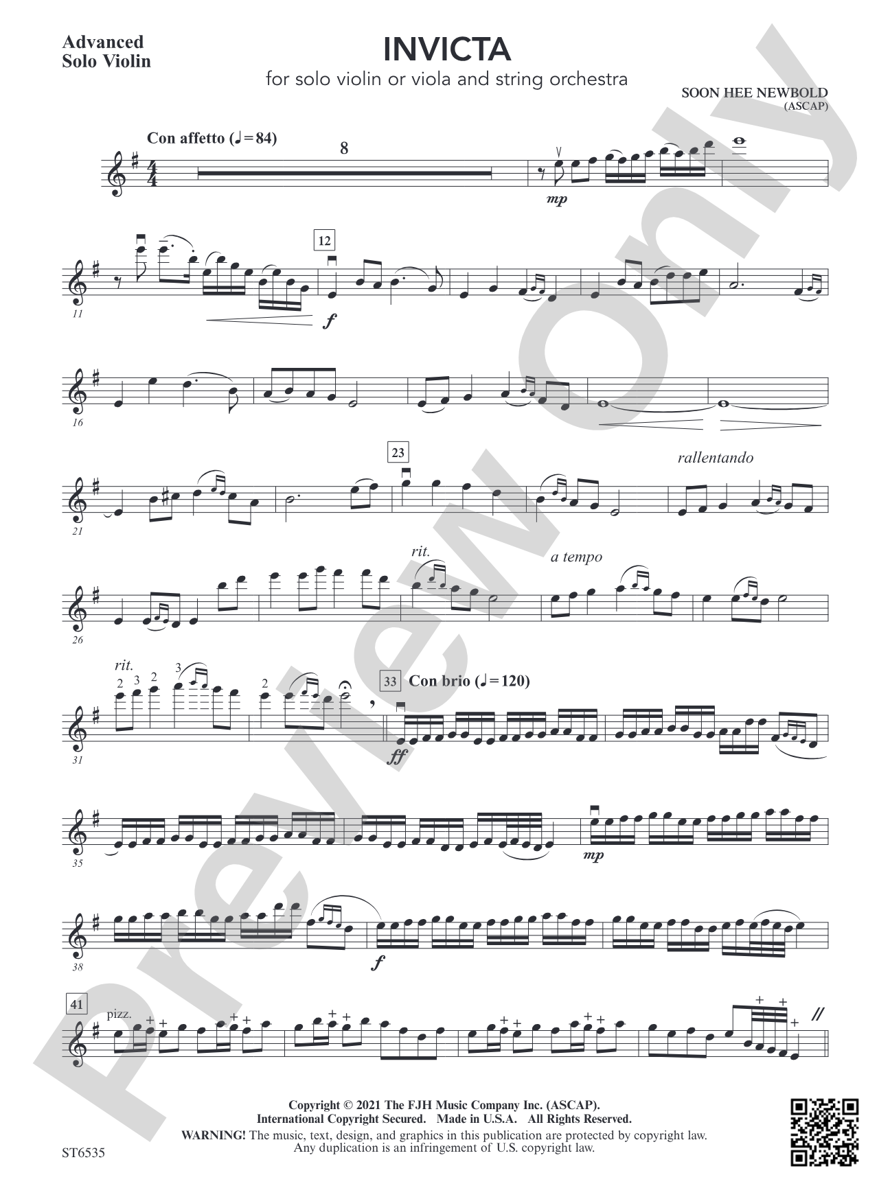 Invicta: Advanced Solo Violin (Grade 4.5)
