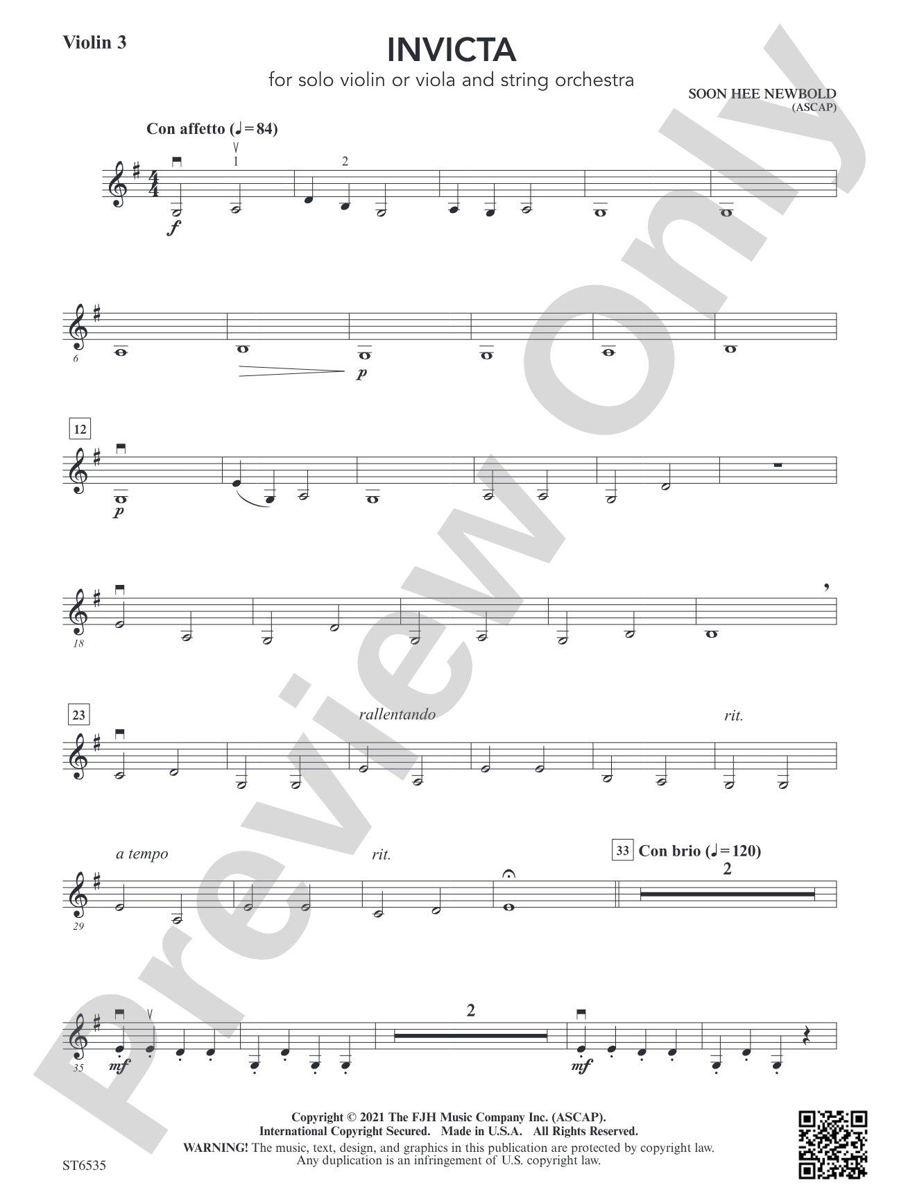 Invicta: Violin 3 (Viola T.C.)