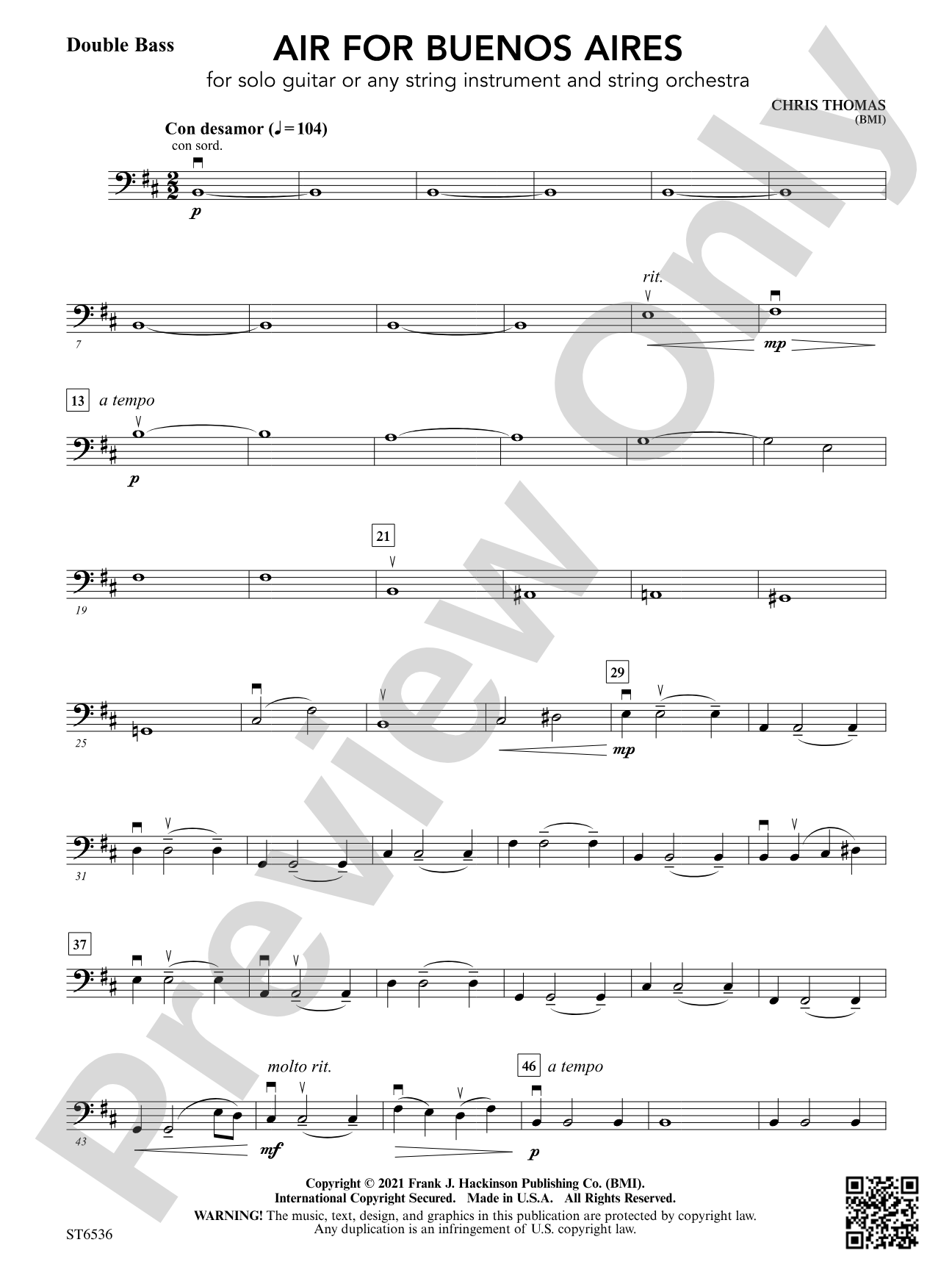 Air for Buenos Aires: Double Bass