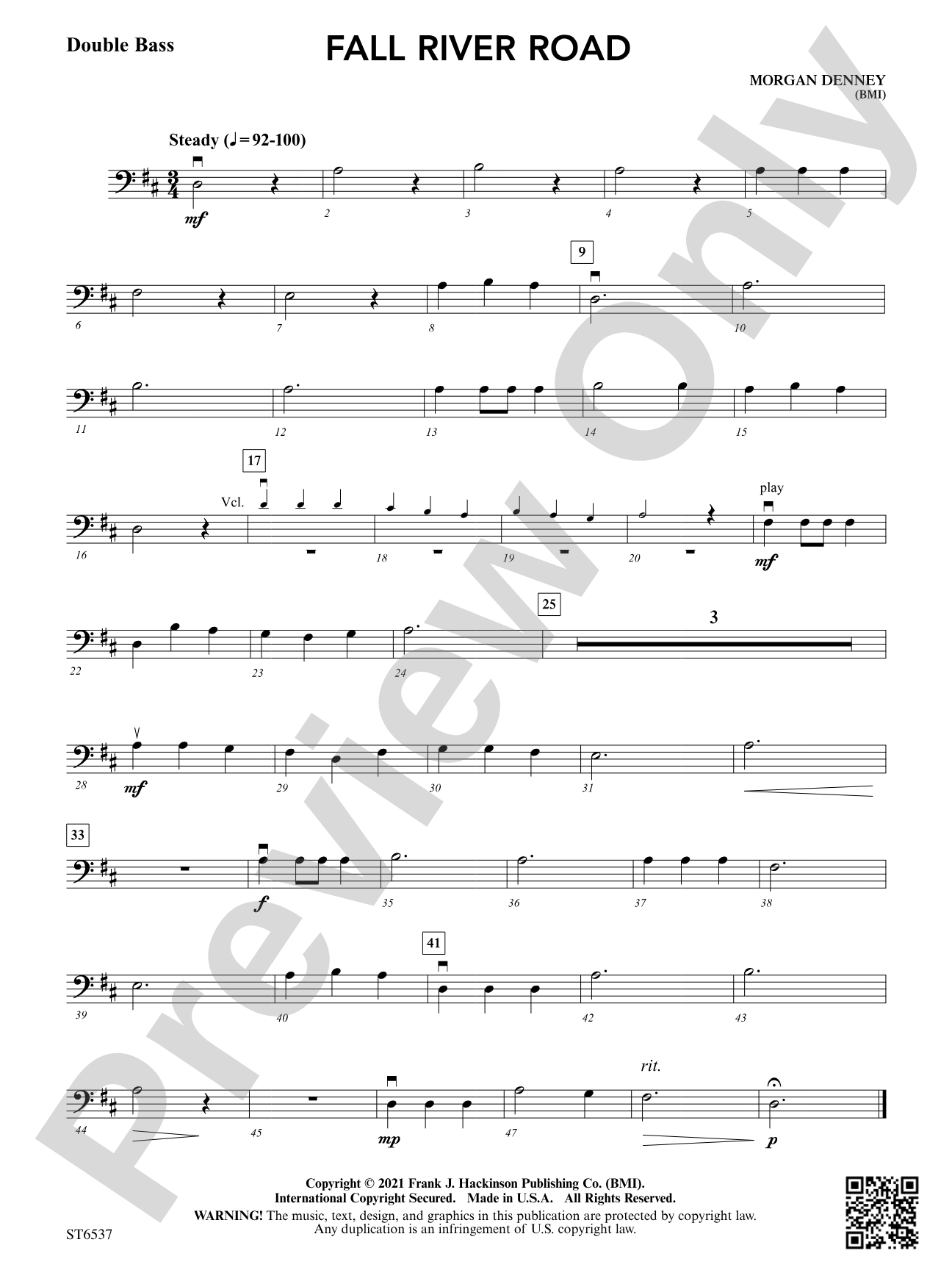 Fall River Road: Double Bass