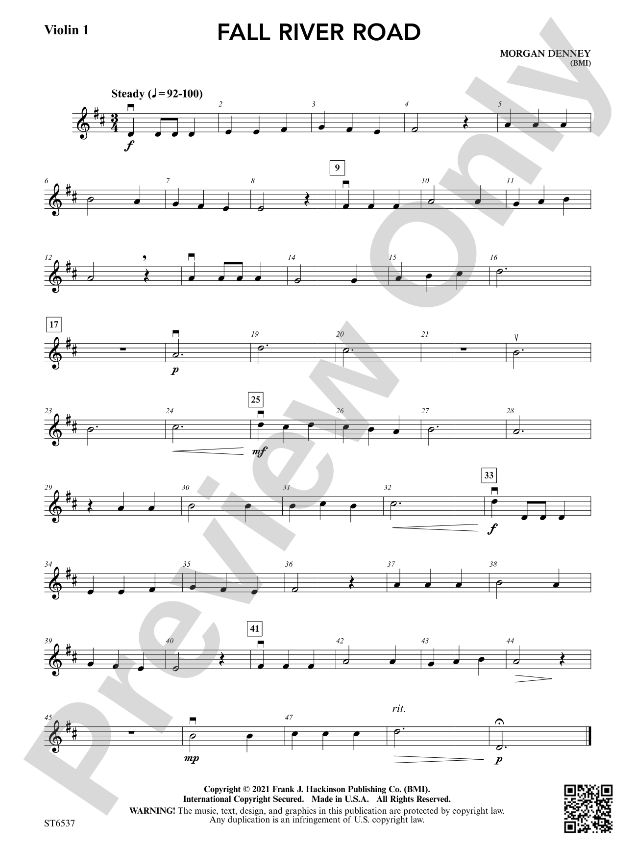 Fall River Road: Violin 1
