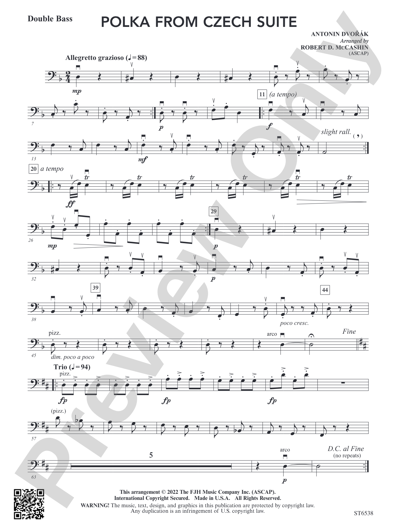 Polka from Czech Suite: Double Bass