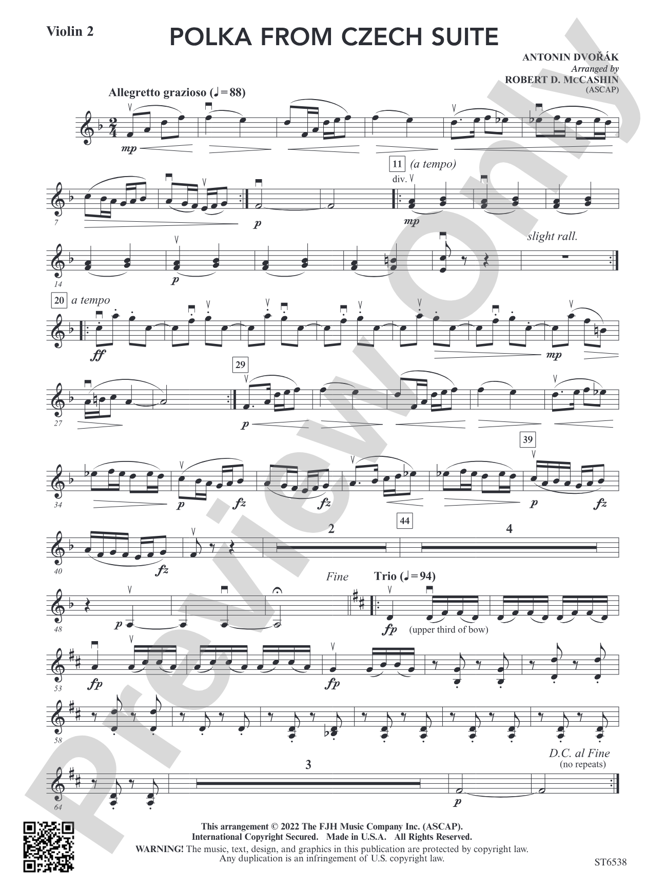 Polka from Czech Suite: Violin 2
