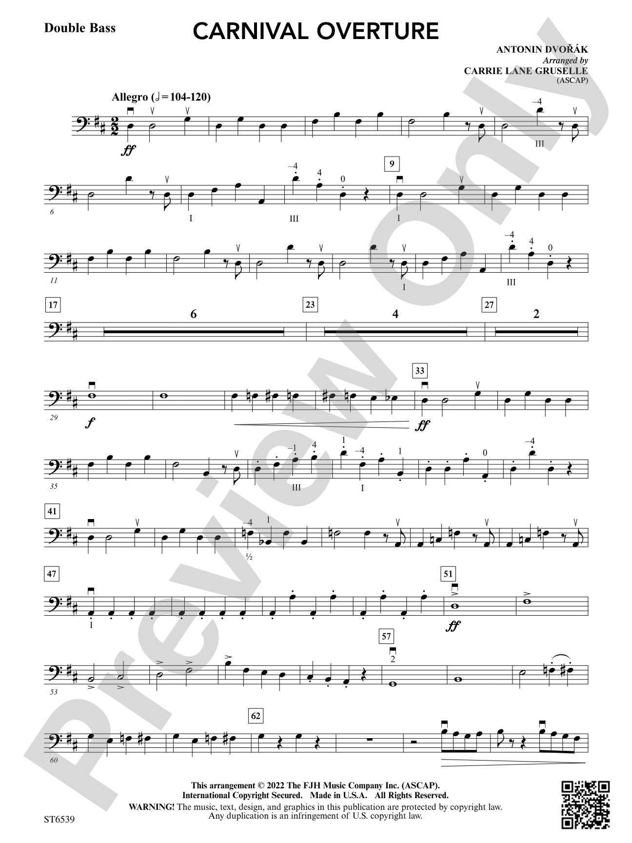 Carnival Overture: Double Bass