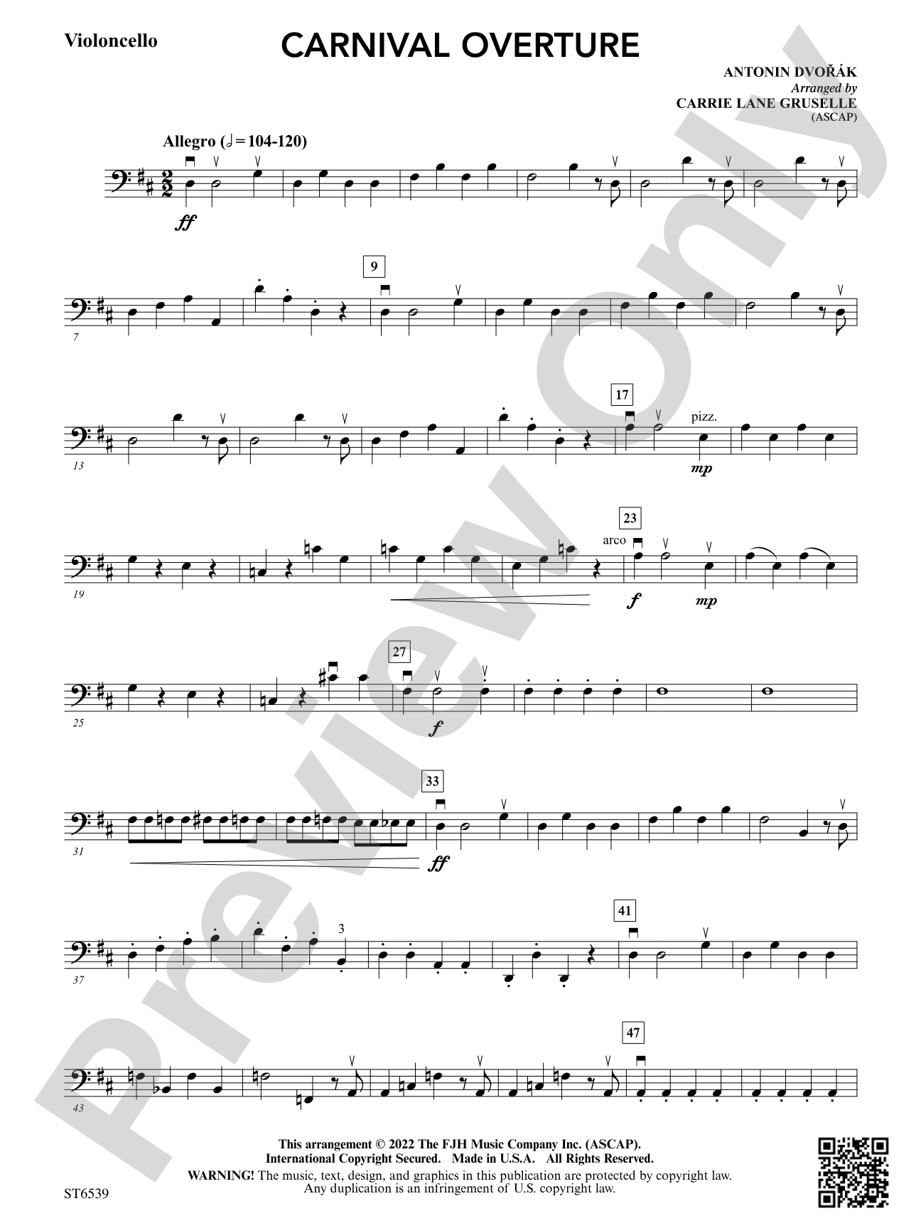 Carnival Overture: Violoncello