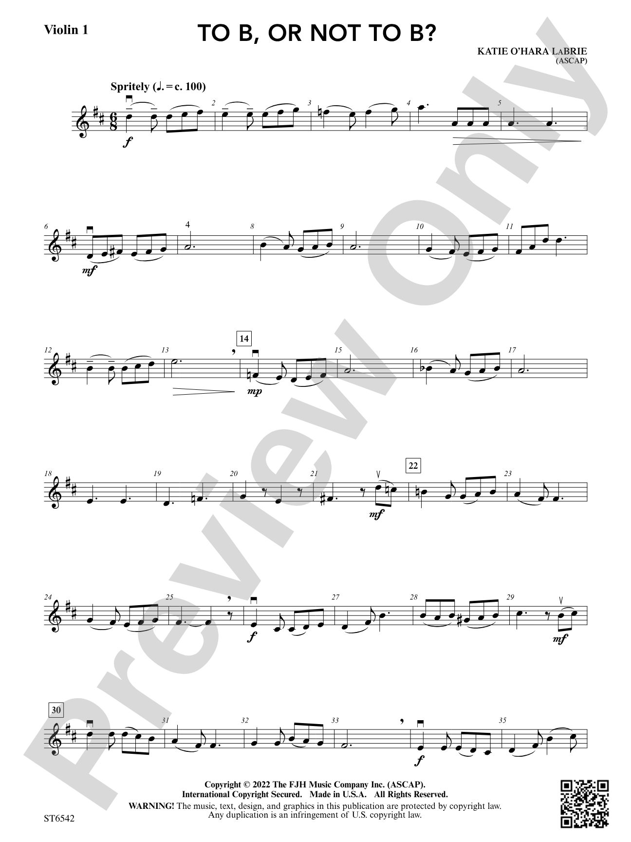 To B, or Not to B?: Violin 1