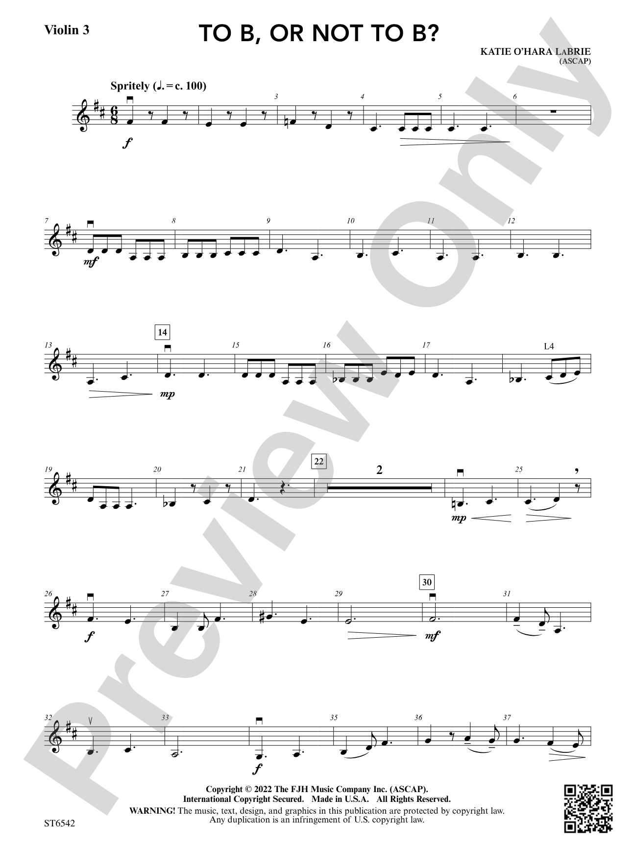 To B, or Not to B?: Violin 3 (Viola T.C.)