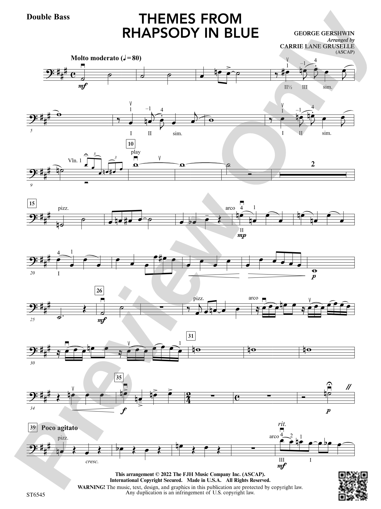 Themes from Rhapsody in Blue: Double Bass