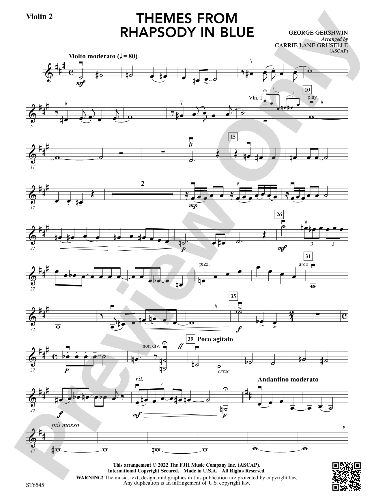 Themes from Rhapsody in Blue: Violin 2