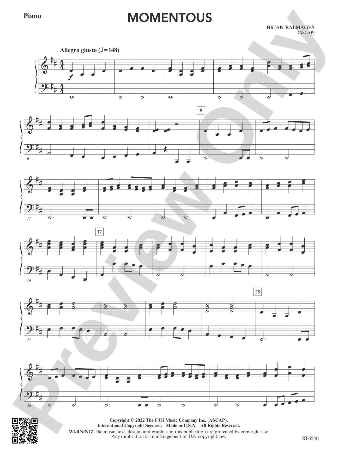 Momentous (for single or multi-level string orchestra): Piano