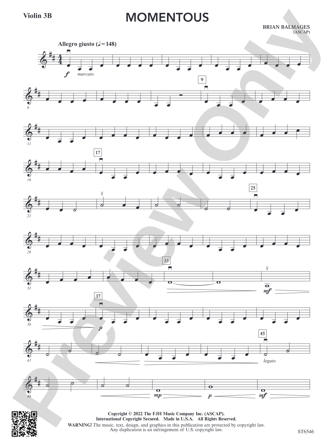 Momentous (for single or multi-level string orchestra): Violin 3B (Viola T.C.)