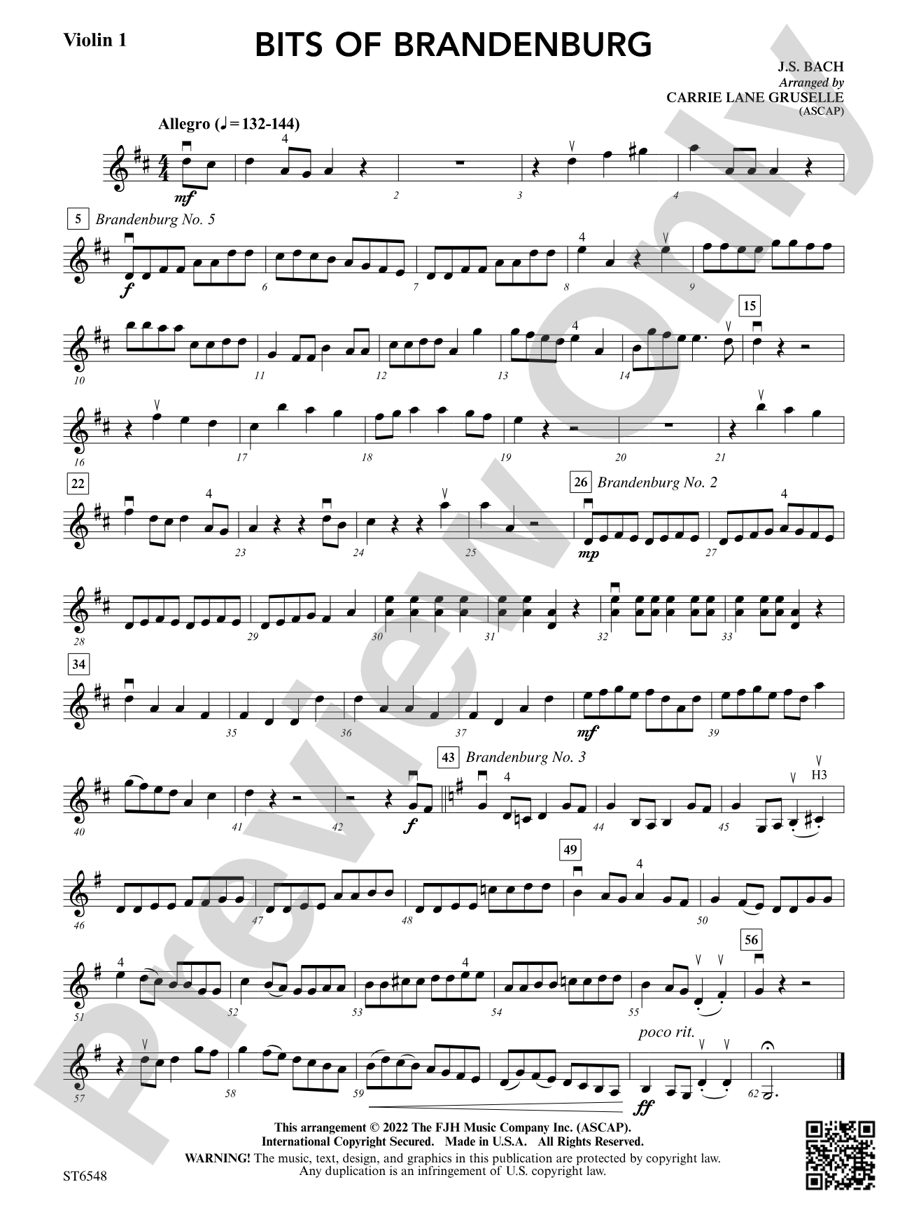 Bits of Brandenburg: Violin 1
