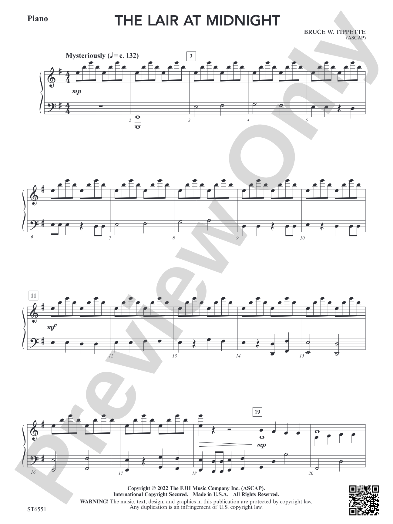 The Lair at Midnight: Piano