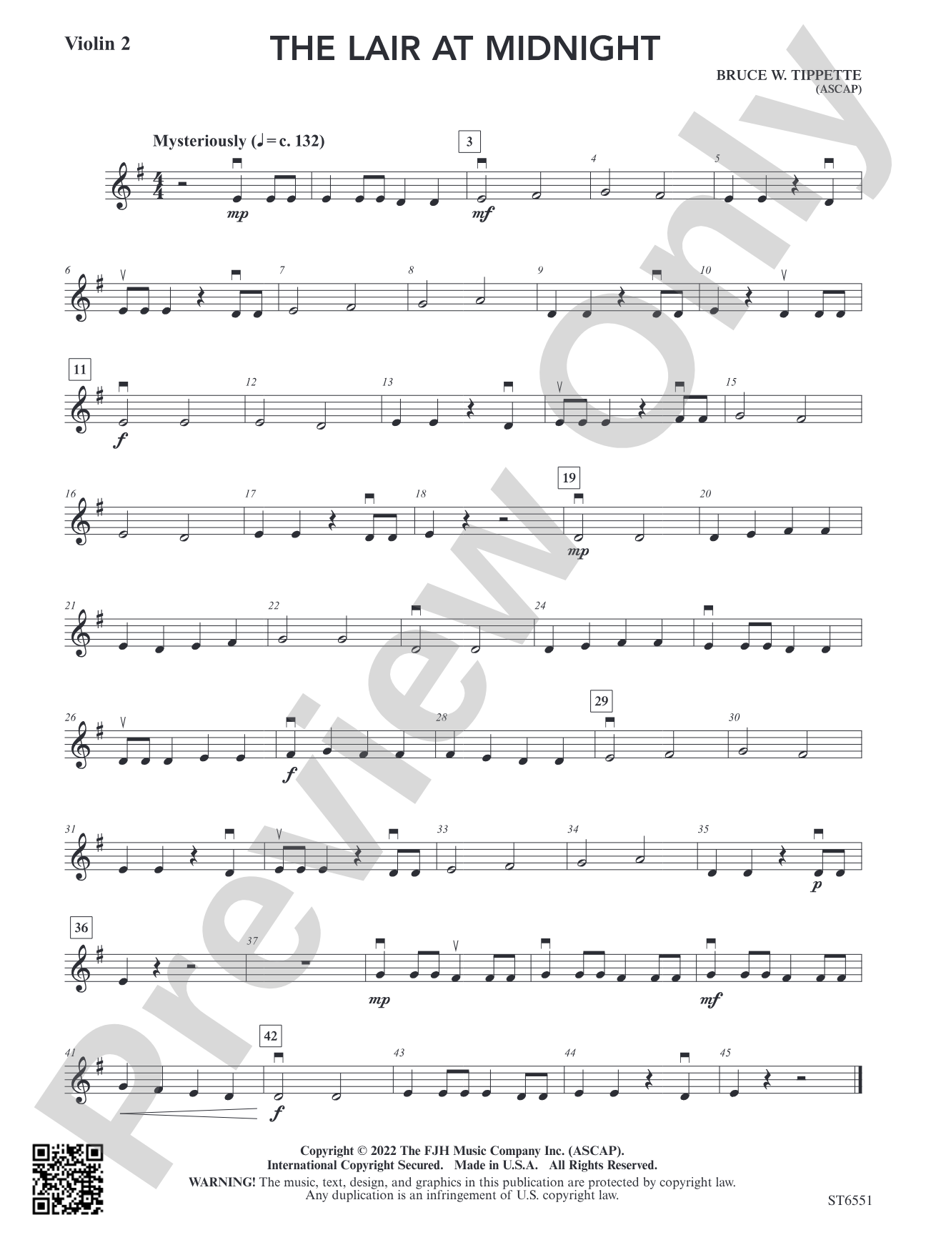 The Lair at Midnight: Violin 2 (Viola T.C.)