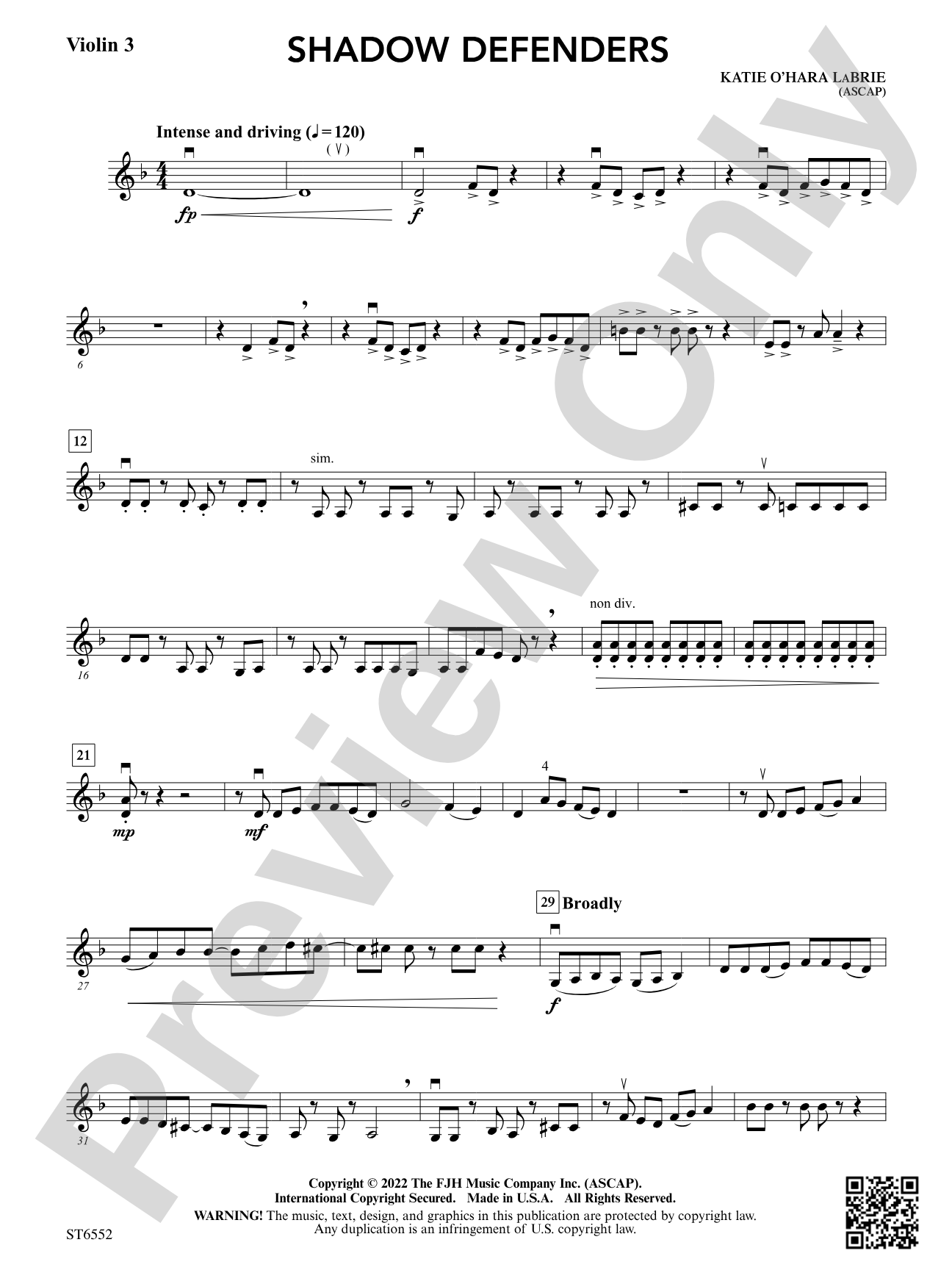 Shadow Defenders: Violin 3 (Viola T.C.)