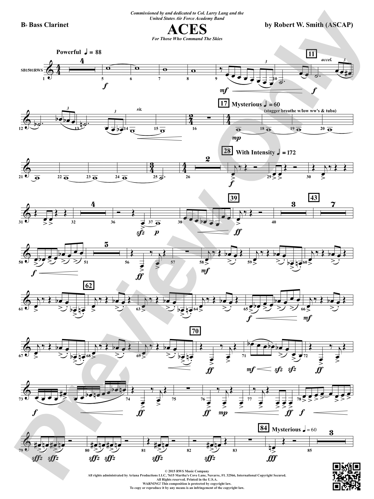 Aces - For Those Who Command the Skies: B-flat Bass Clarinet